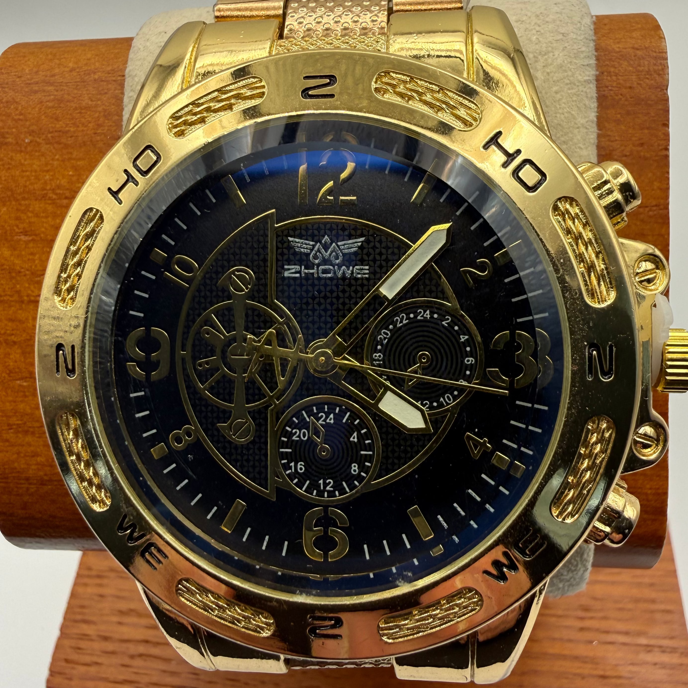 Zhowe Gold Tone Multi-Dial Quartz Watch – New with Presentation Box- £14.99