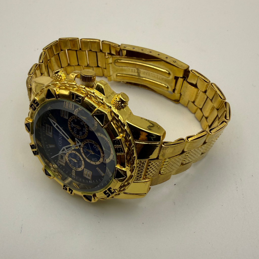 Geneva Gold Tone Bracelet Watch Blue Dial – New- £14.99