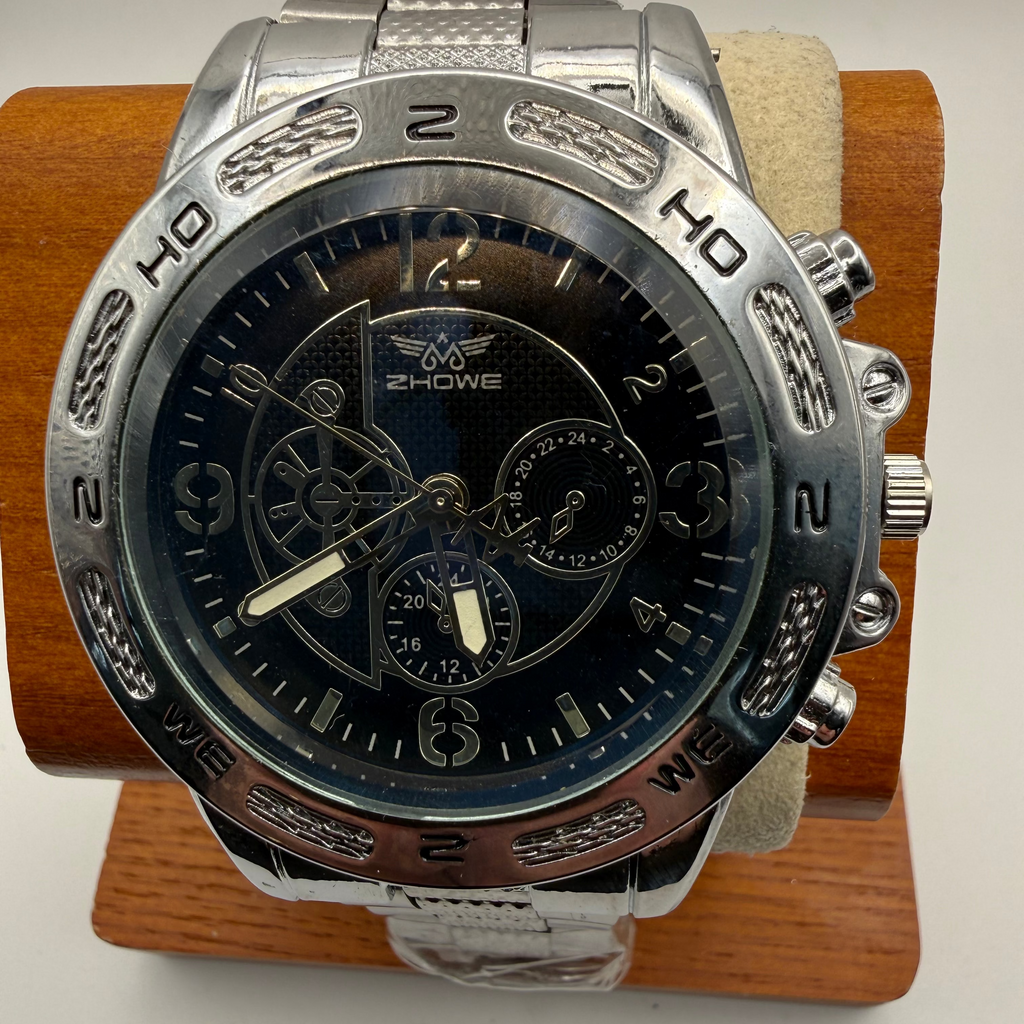 ZHOWE Men’s Silver Tone Bracelet Watch Blue Dial New In Box- £14.99