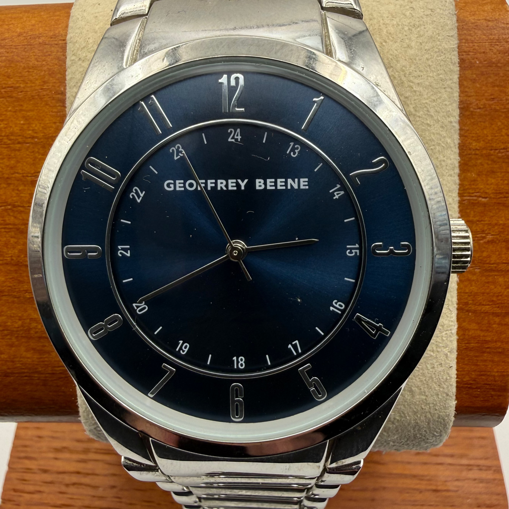 Geoffrey Beene Blue Dial Stainless Steel Watch – New in Box- £19.99