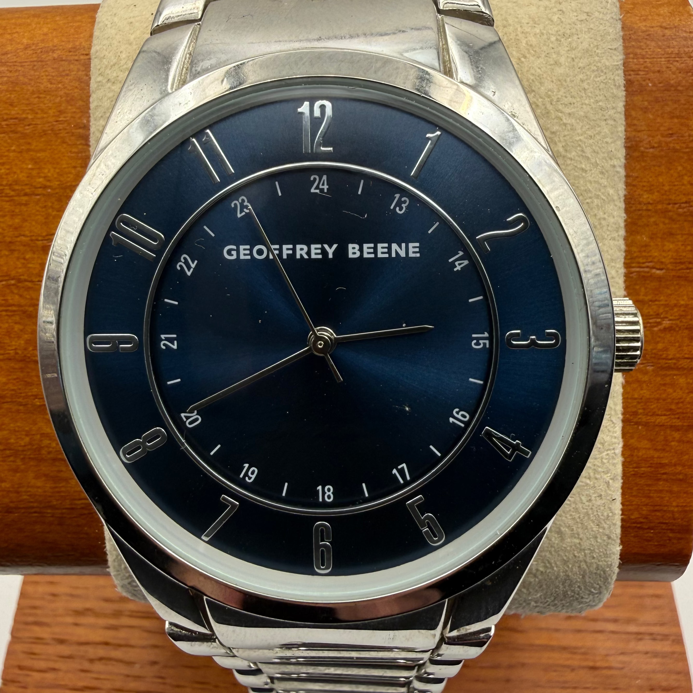 Geoffrey Beene Blue Dial Stainless Steel Watch – New in Box- £19.99