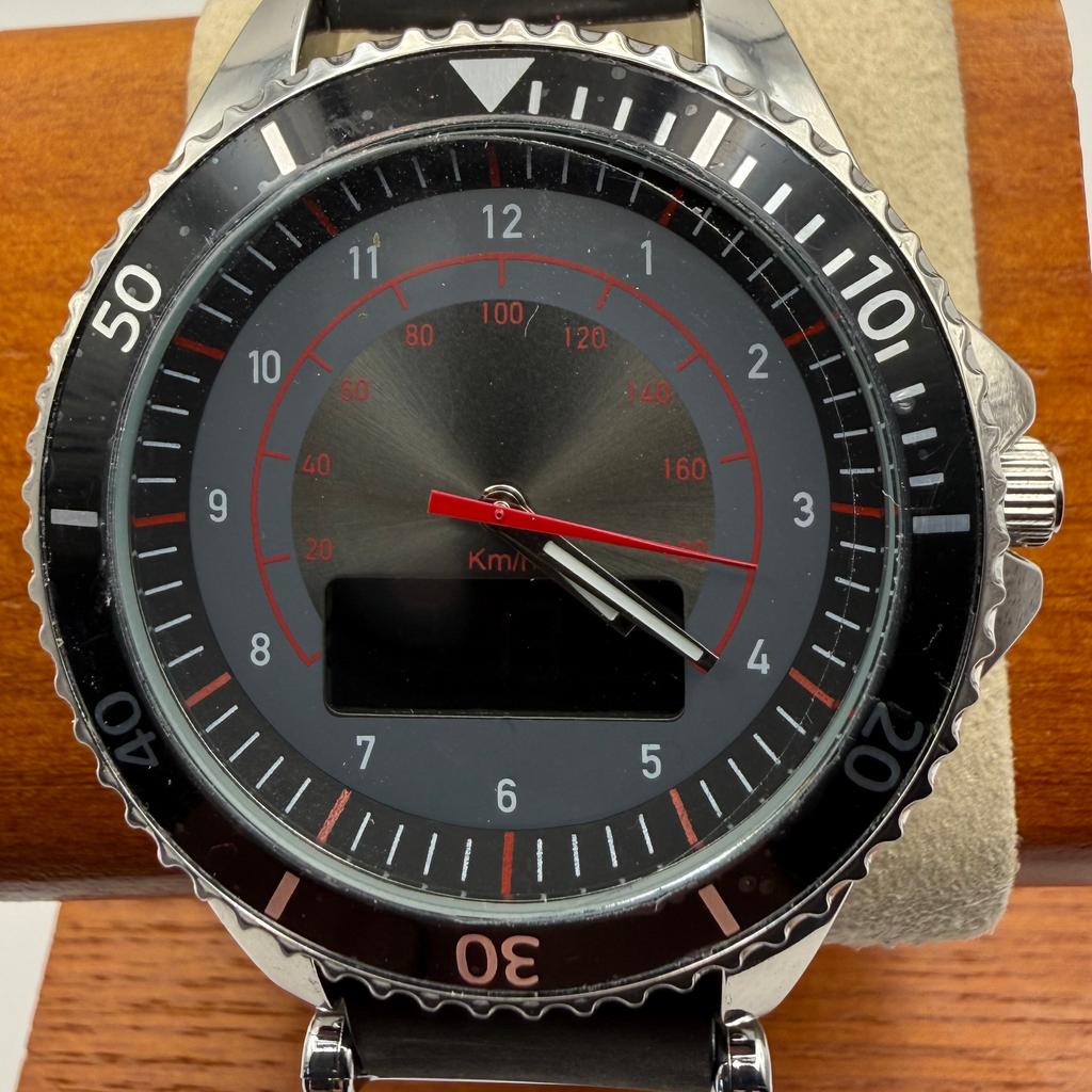 AVON Dual Display Speedometer Style Watch – Black Dial – Boxed- £24.95