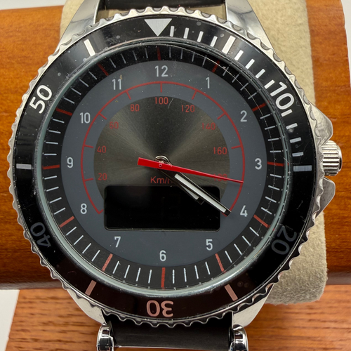 AVON Dual Display Speedometer Style Watch – Black Dial – Boxed- £24.95