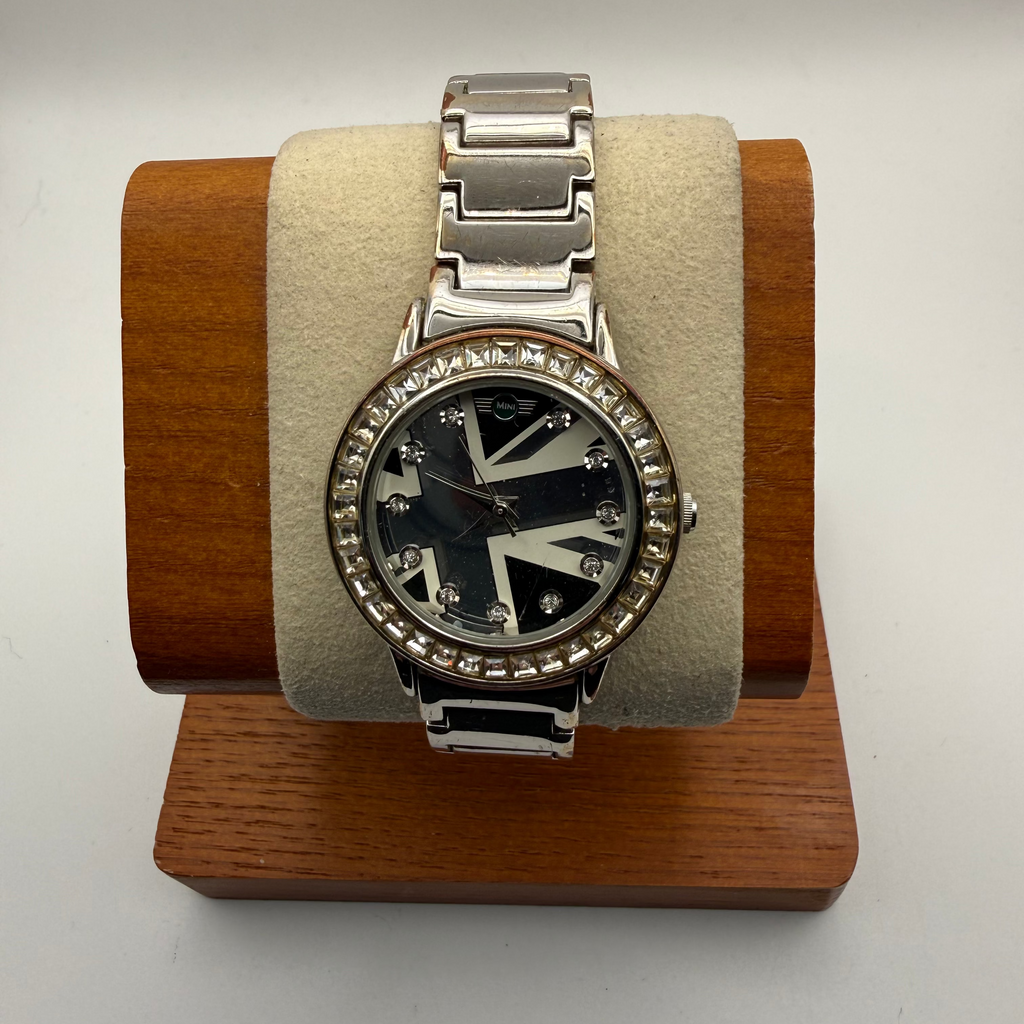 MINI Ladies Union Jack Dial Watch – Crystal Bezel – Stainless Steel Bracelet – Boxed- £29.99