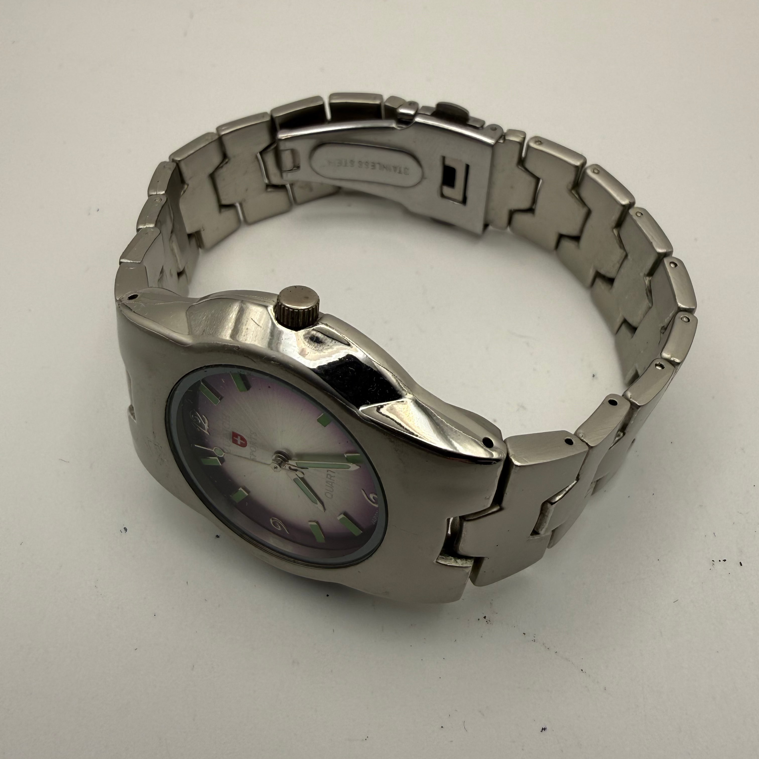 Zurich Sports Quartz Watch – Stainless Steel – Purple Dial – Boxed- £29.95