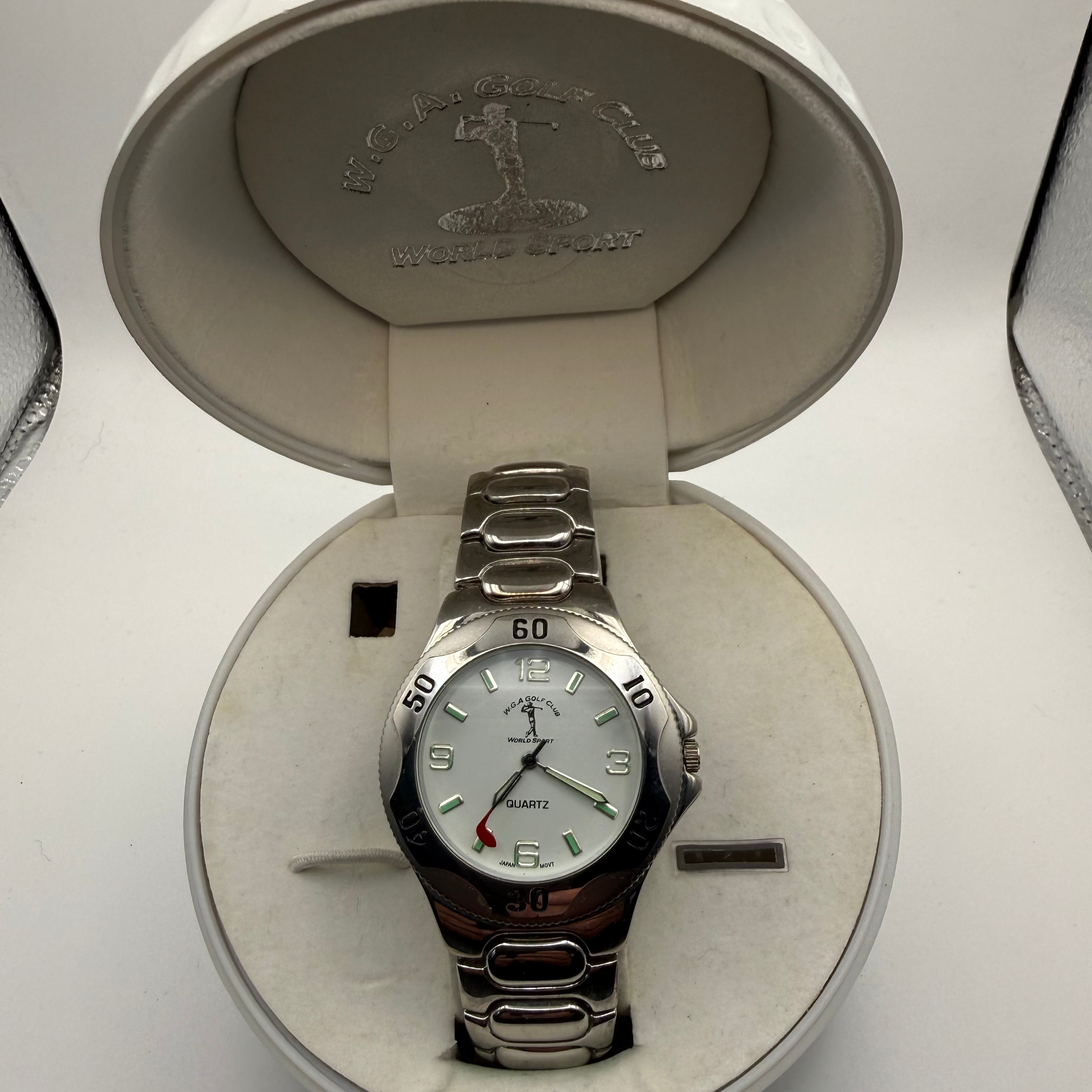 W.G.A Golf Club World Sport Ladies Quartz Watch – Golf Ball Case – Rare Collectable- £29.99