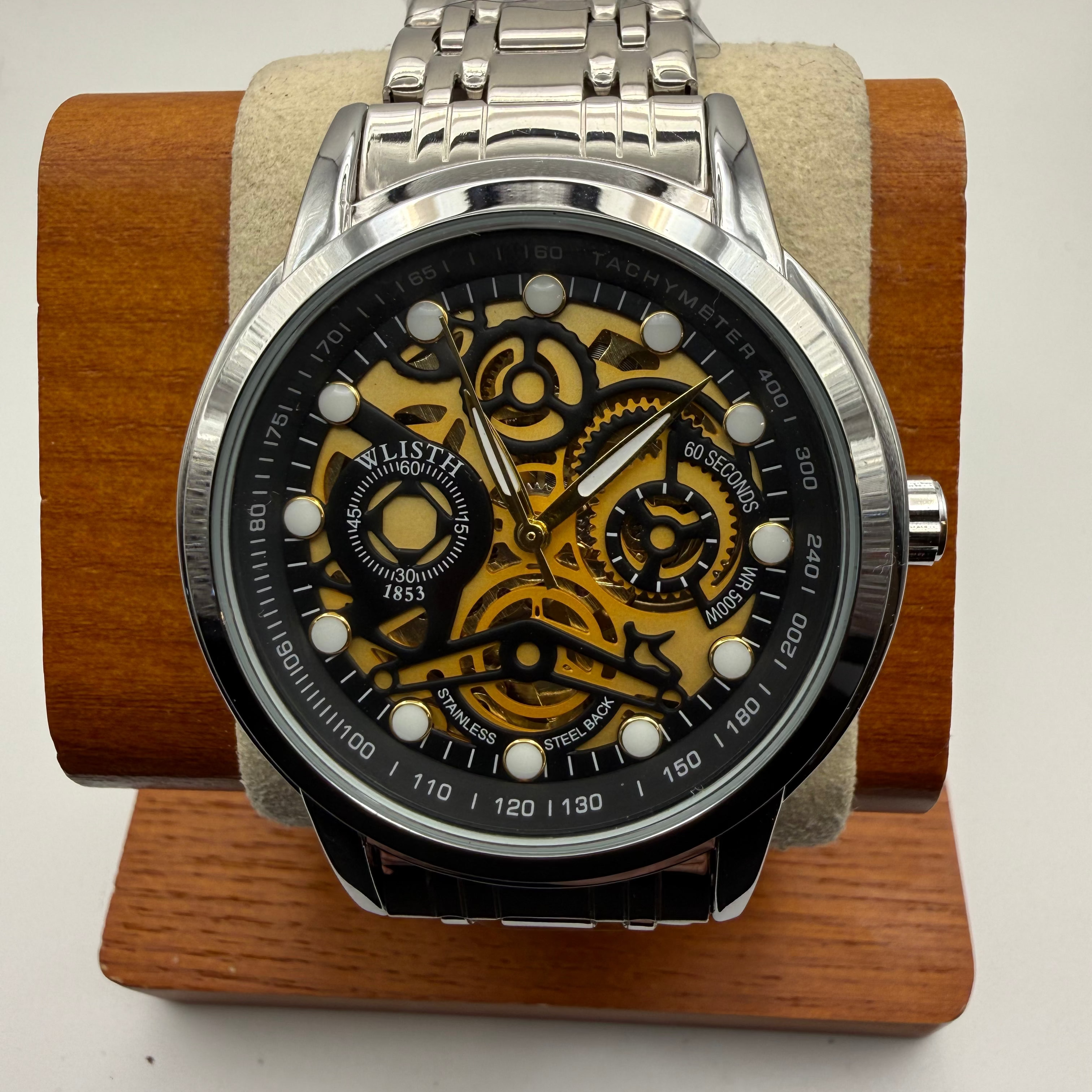 WLISTH 1853 Automatic Skeleton Watch With Exhibition Case Back – New In Box- £39.99