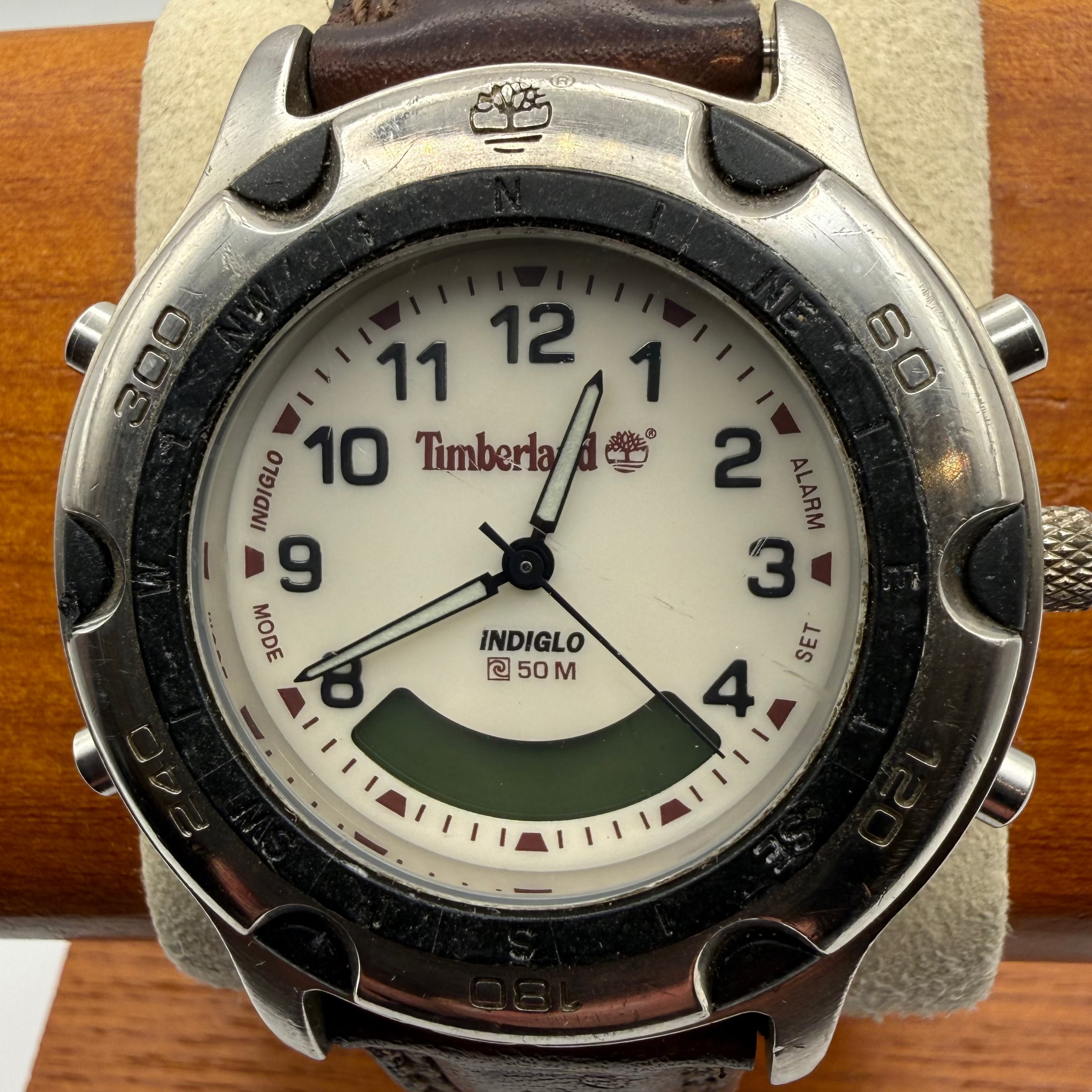 Timberland Indiglo 50M Alarm Watch – Brown Leather Strap- £29.95