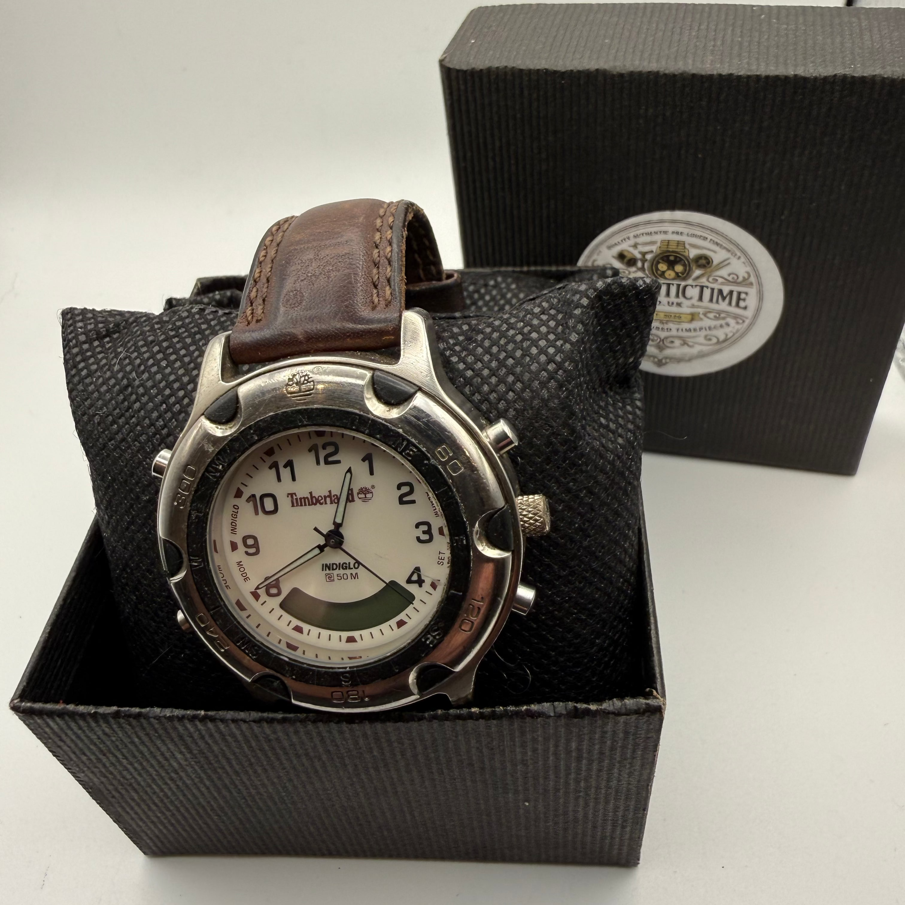Timberland Indiglo 50M Alarm Watch – Brown Leather Strap- £29.95