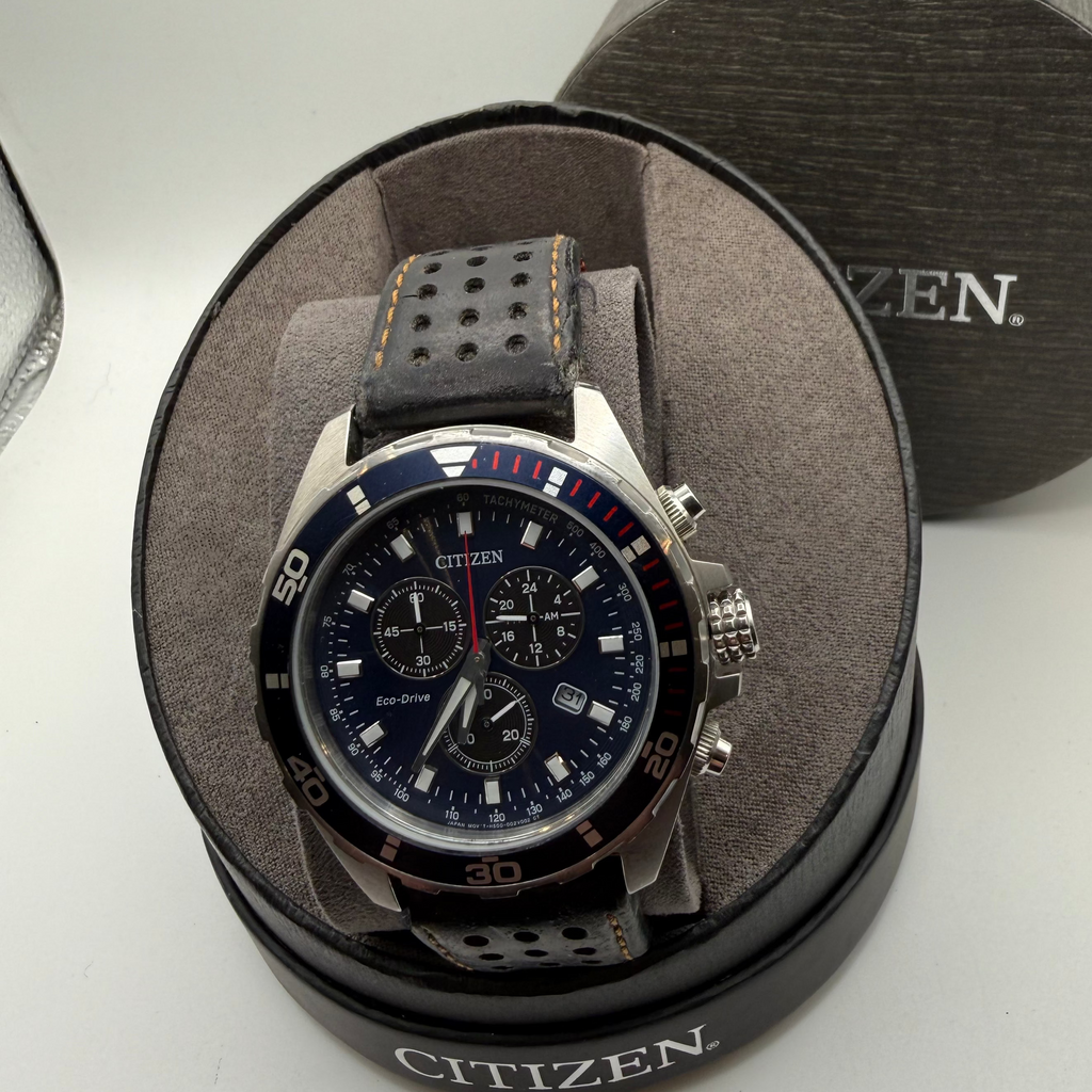 Citizen Eco-Drive Chronograph Blue Dial Men’s Watch H500- £139.99