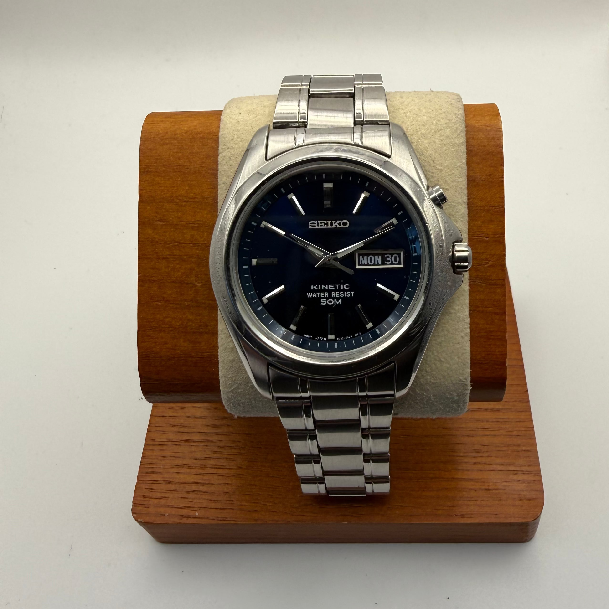 Seiko Kinetic Titanium SQ100 Blue Dial Day-Date – Fully Serviced Nov 2005- £109.99