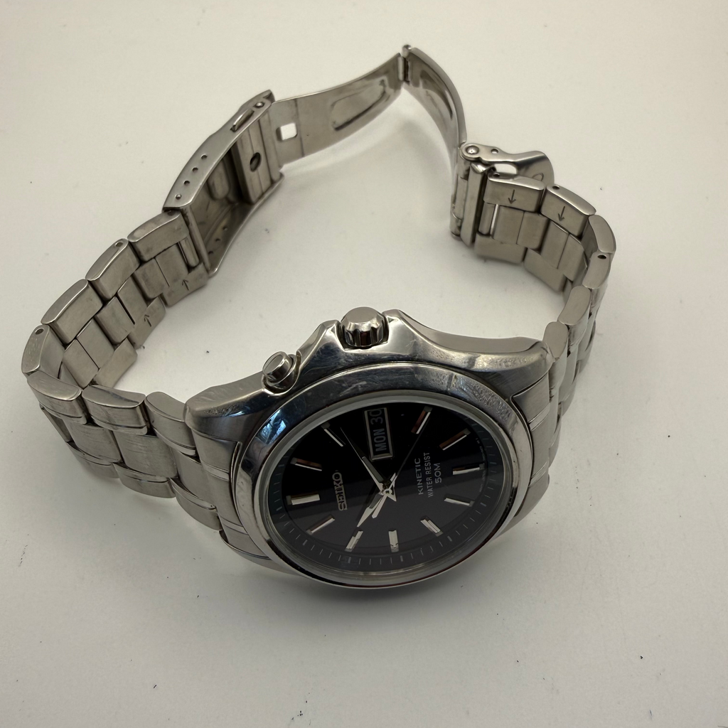 Seiko Kinetic Titanium SQ100 Blue Dial Day-Date – Fully Serviced Nov 2005- £109.99