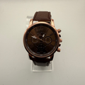 Geneva Platinum Rose Gold Tone Quartz Watch Brown Strap New In Box- £10.00