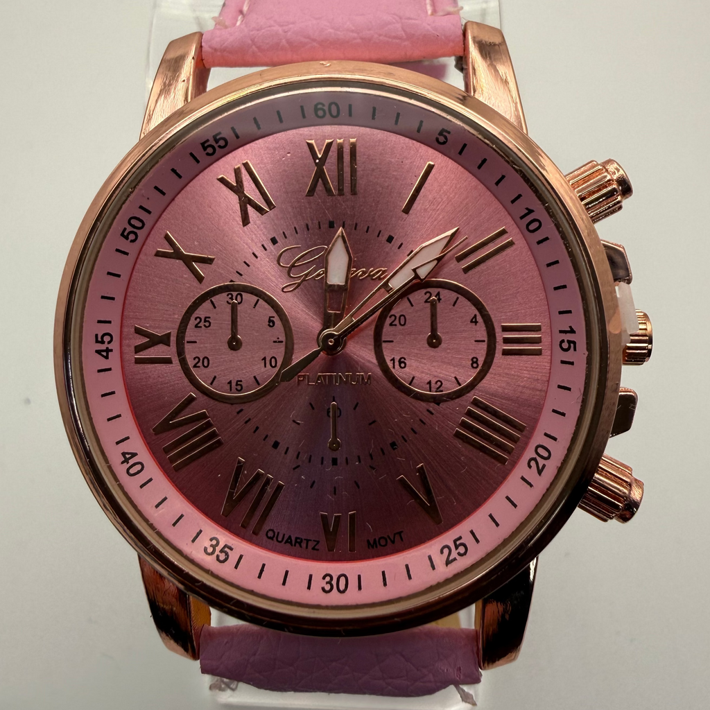 GENEVA ROSE GOLD & PINK MULTI-DIAL WATCH – NEW IN BOX- £10.00