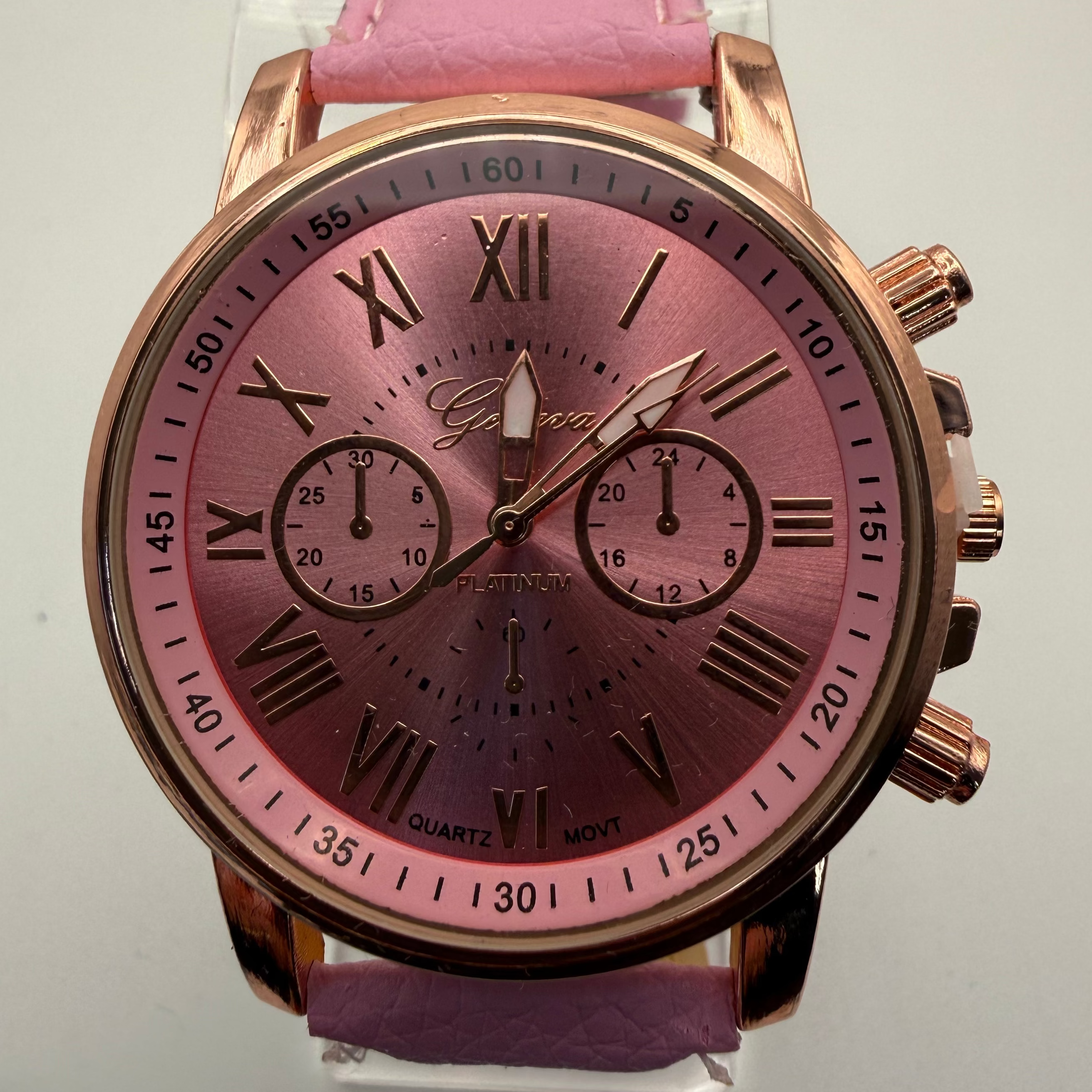 GENEVA ROSE GOLD & PINK MULTI-DIAL WATCH – NEW IN BOX- £10.00