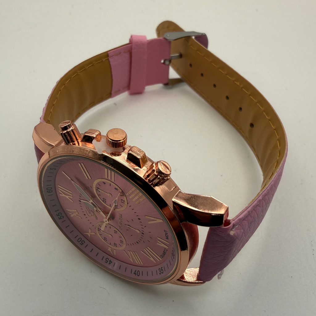 GENEVA ROSE GOLD & PINK MULTI-DIAL WATCH – NEW IN BOX- £10.00