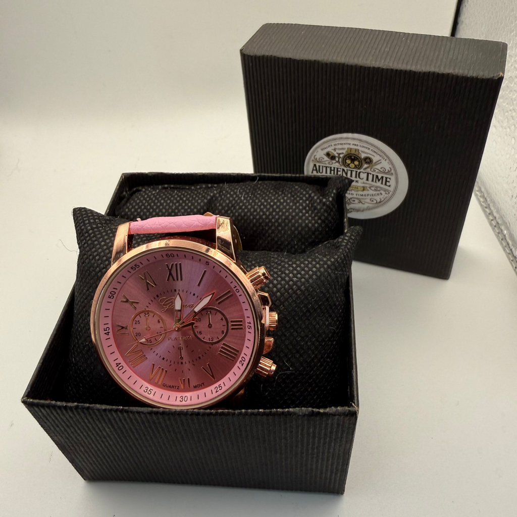 GENEVA ROSE GOLD & PINK MULTI-DIAL WATCH – NEW IN BOX- £10.00