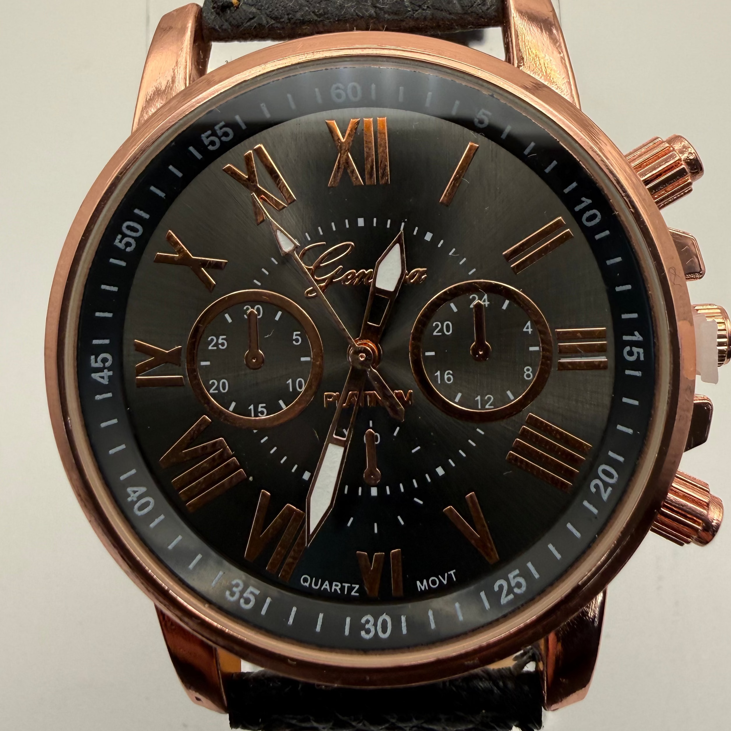 Geneva Rose Gold Tone Black Dial Quartz Watch – New In Box- £10.0