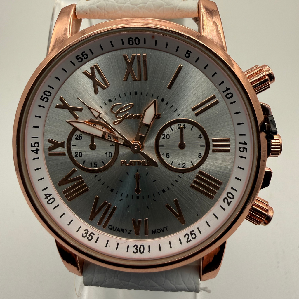 Geneva Platinum Rose Gold Tone Quartz Watch – New In Box- £10.00