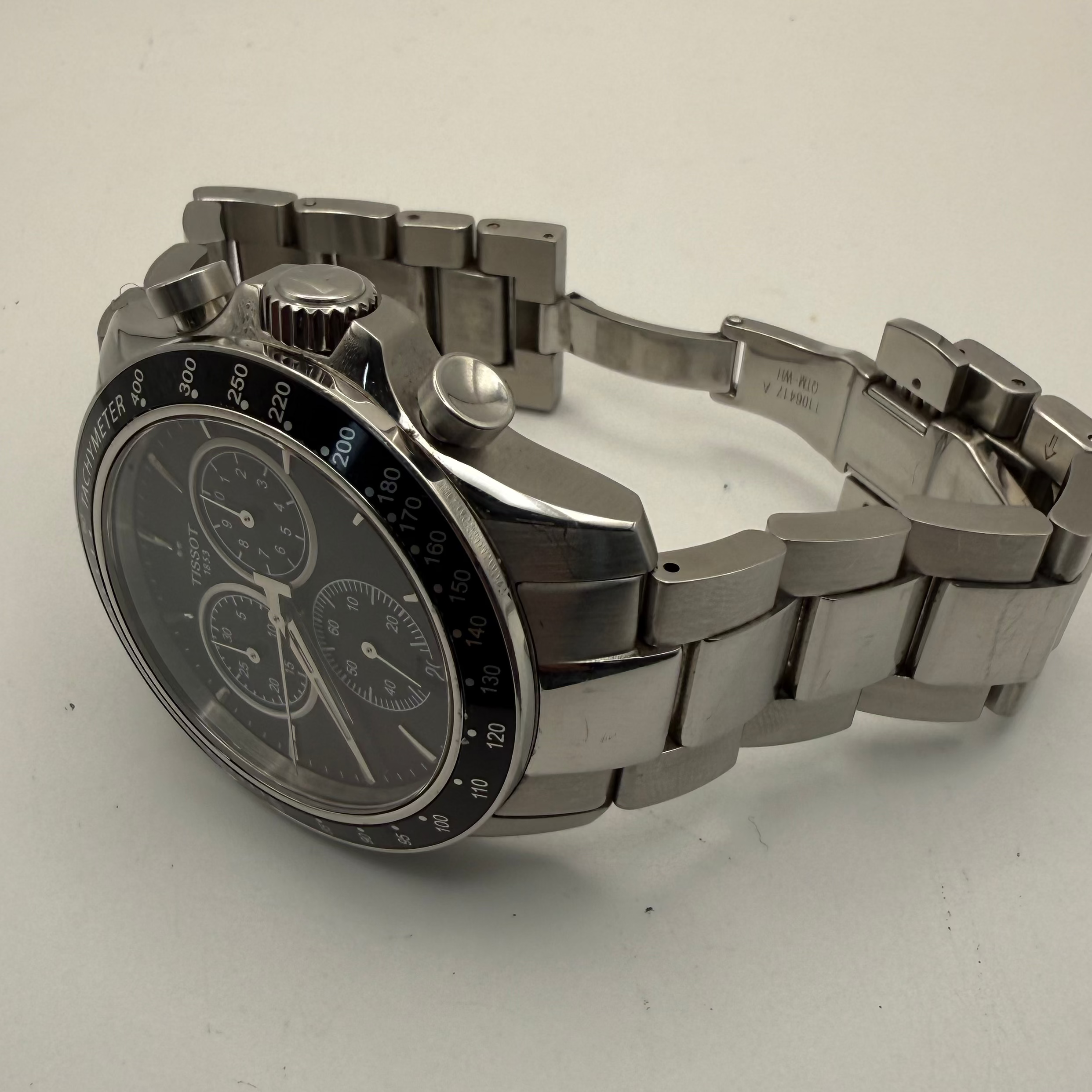 Tissot V8 Chronograph T- Sprt Swiss Black Dial Full Set Stainless Steel Watch- £229.99