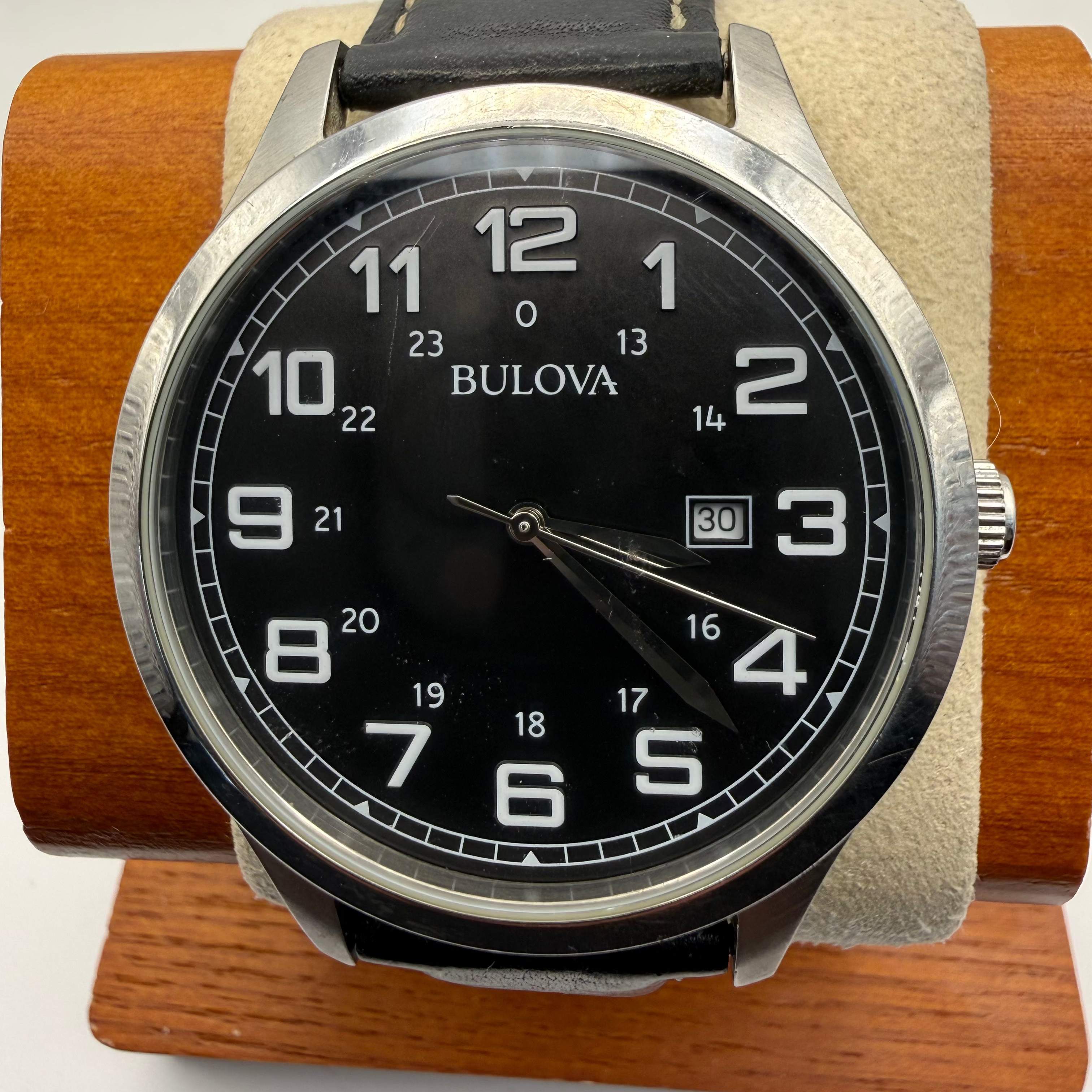 Bulova 98B276 Men’s Date Watch Black Dial Stainless Steel- £64.99