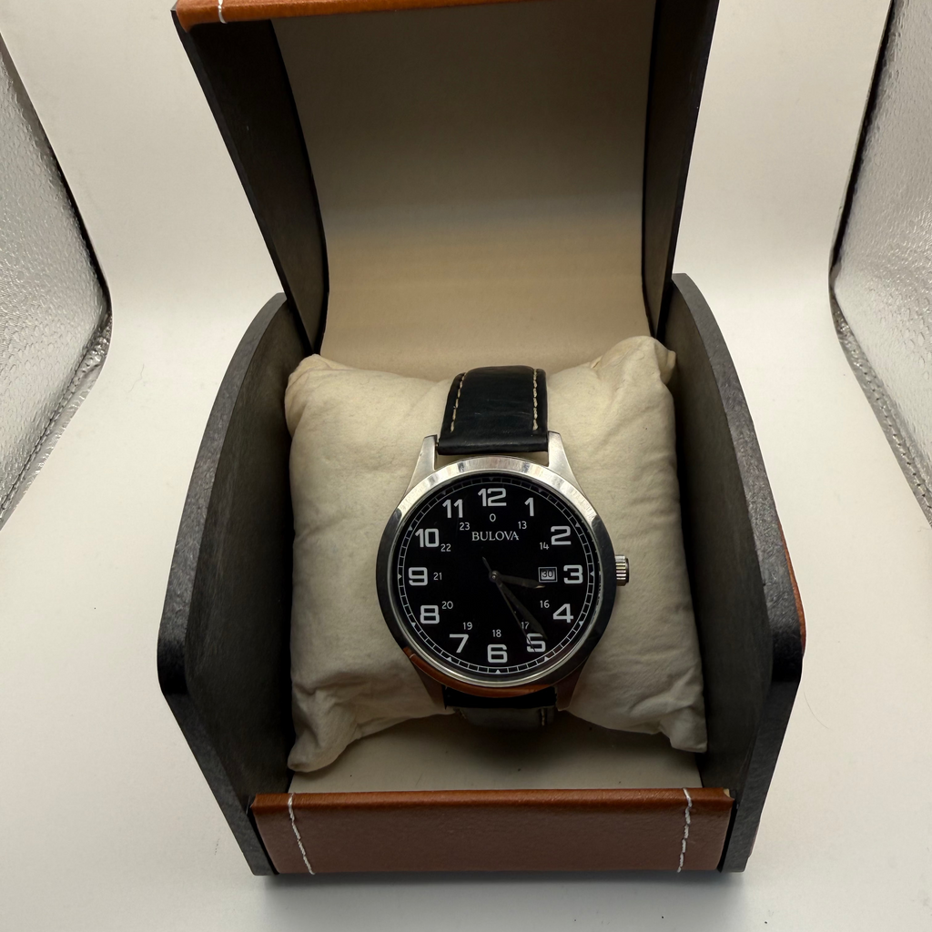 Bulova 98B276 Men’s Date Watch Black Dial Stainless Steel- £64.99