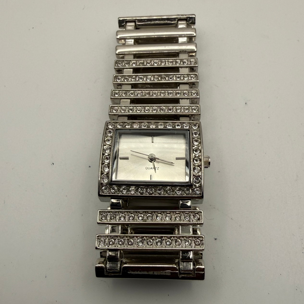 Sargent Fashion ladies watch with a striking silver-tone rectangular case- £7.00