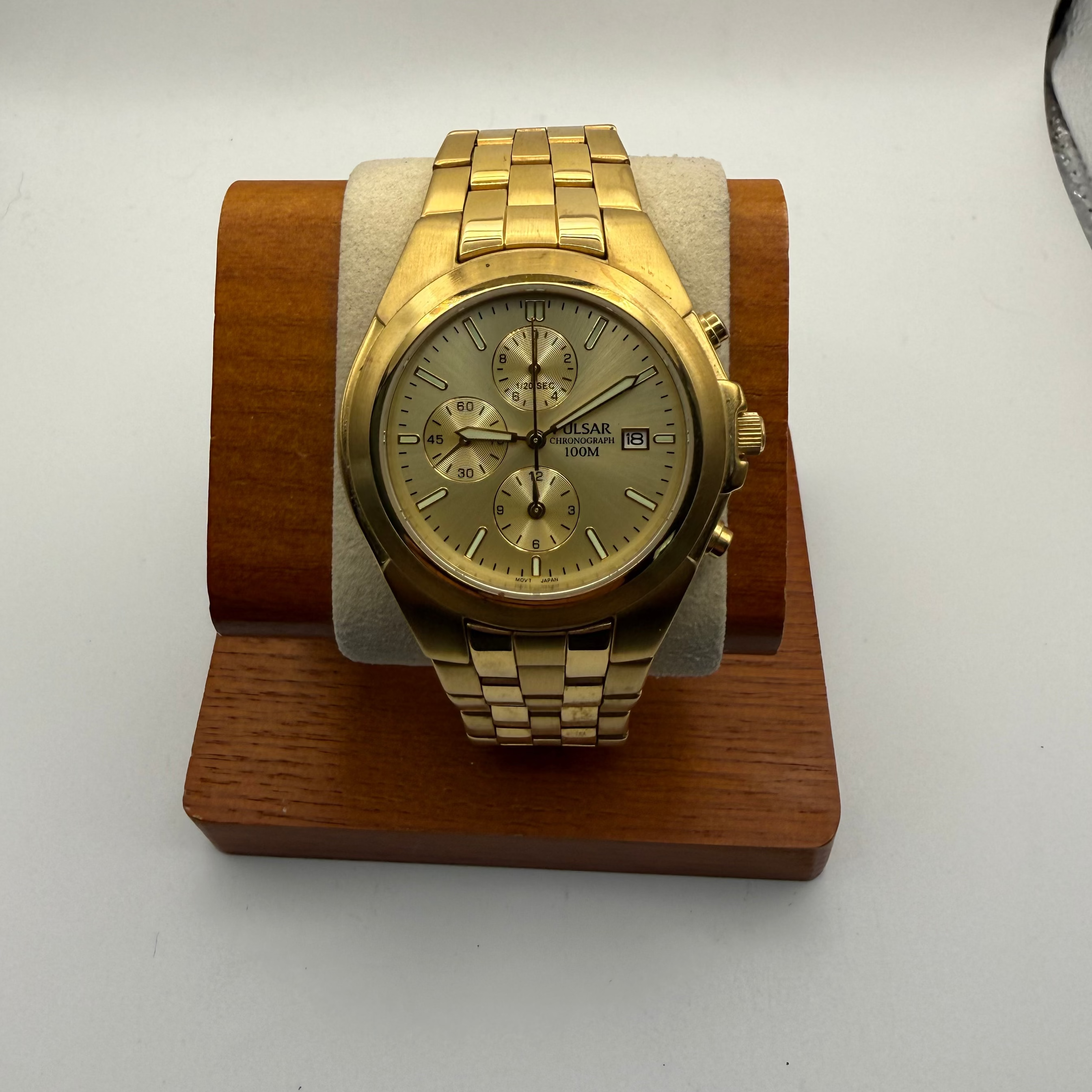 Pulsar YM92-X122 Gold Tone Chronograph Watch 100M- £49.99