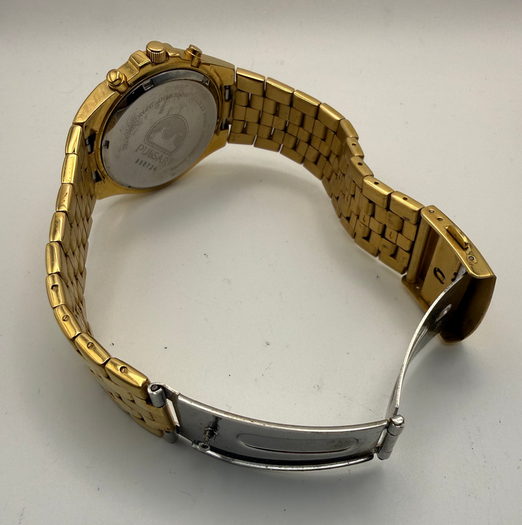 Pulsar YM92-X122 Gold Tone Chronograph Watch 100M- £49.99