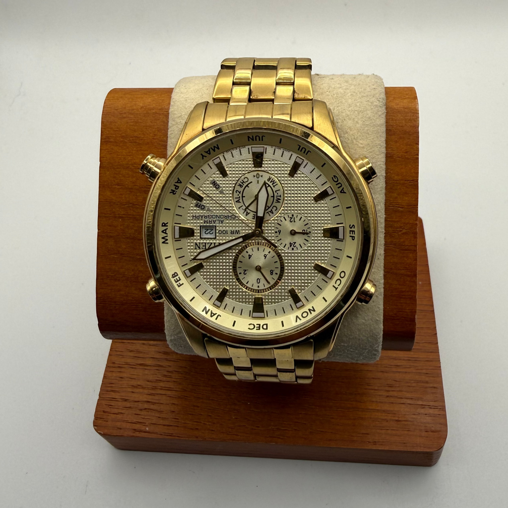 Citizen 6850-SD8B37 Alarm Chronograph WR100 Gold Tone Watch- £129.99