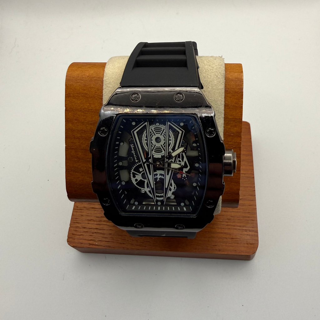 Black Skeleton Style Tonneau Watch – New In Box- £24.99