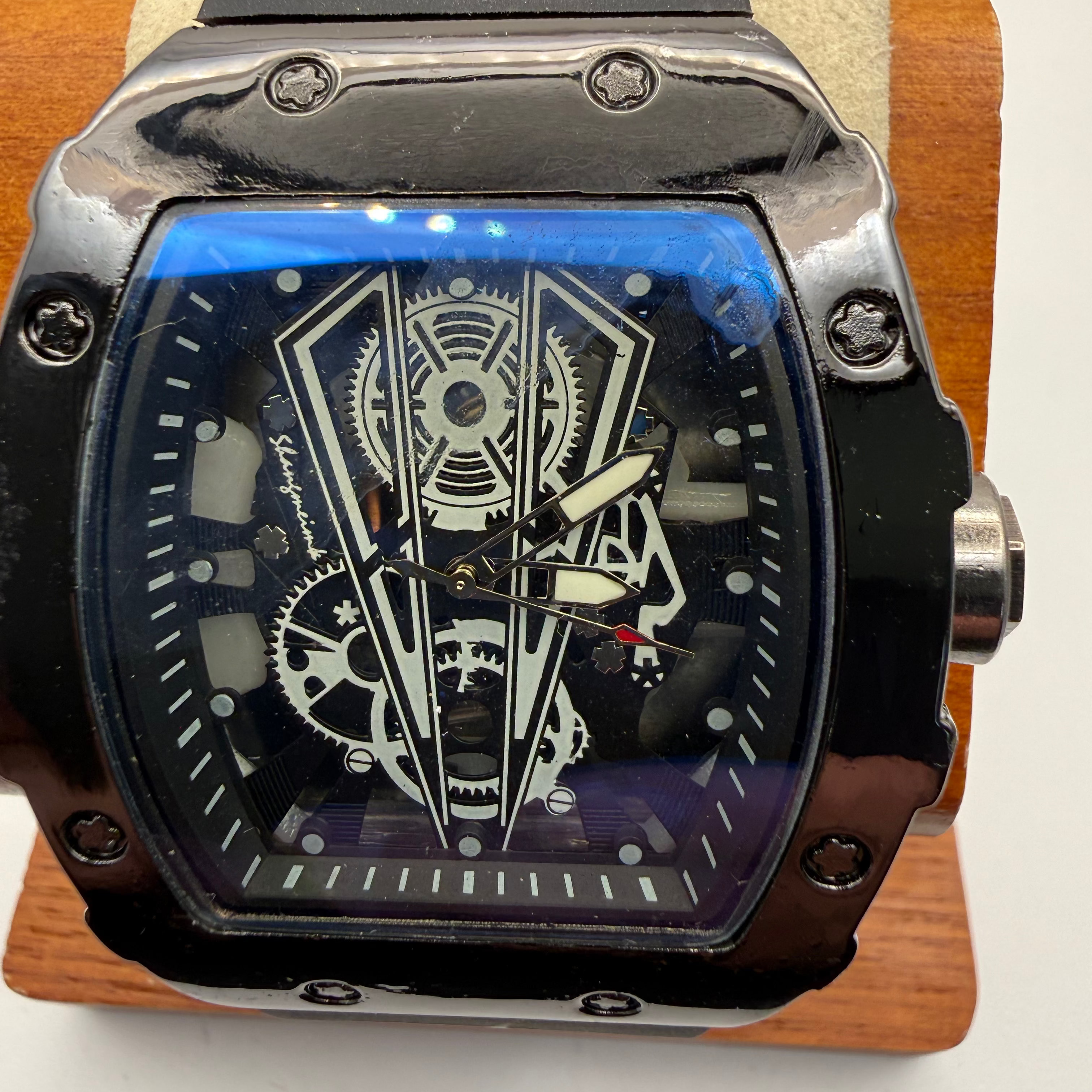 Black Skeleton Style Tonneau Watch – New In Box- £24.99
