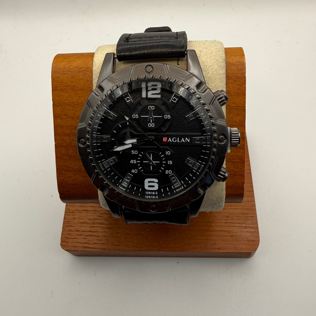 Raglan Oversized Black Dial Fashion Watch New in Box- £
