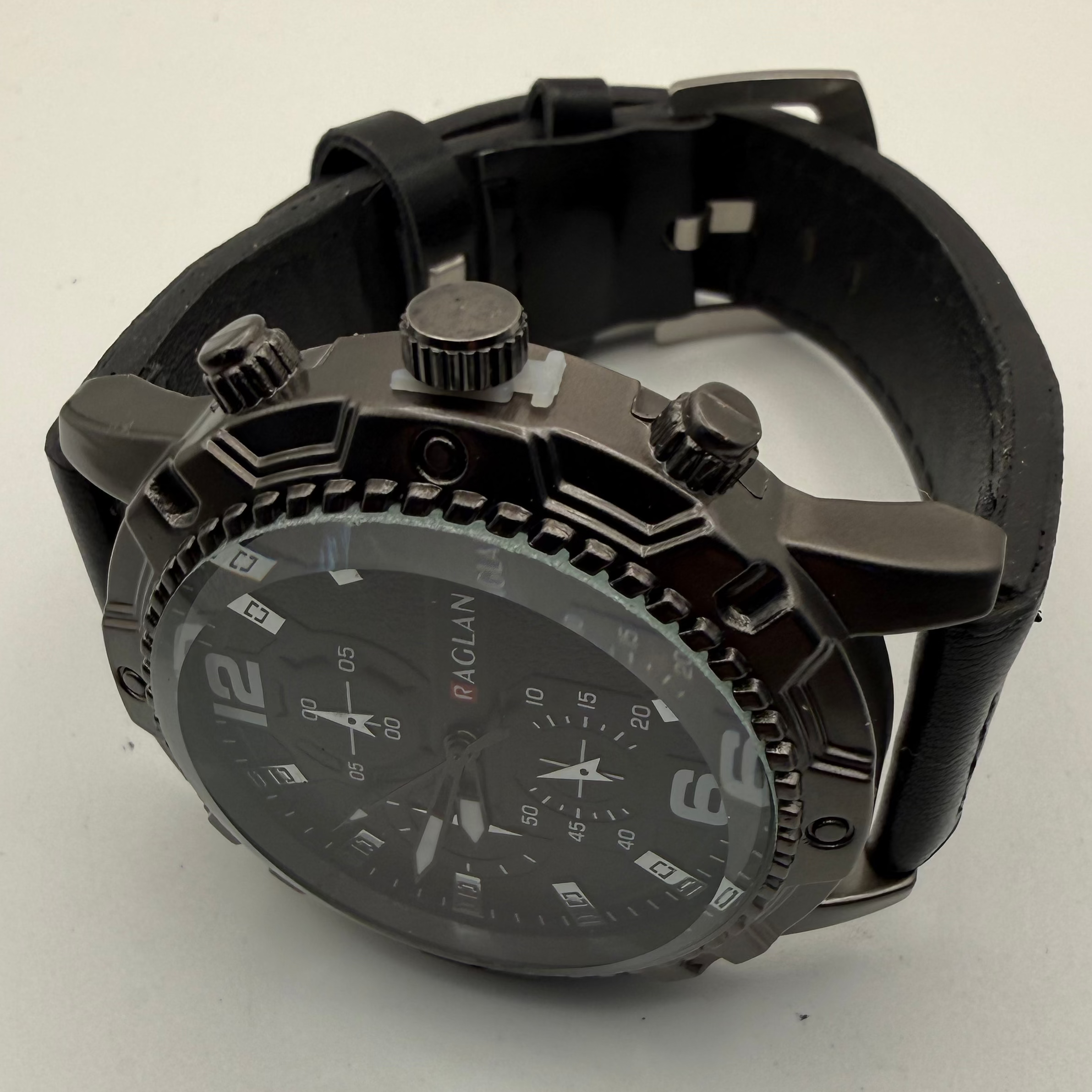 Raglan Oversized Black Dial Fashion Watch New in Box- £