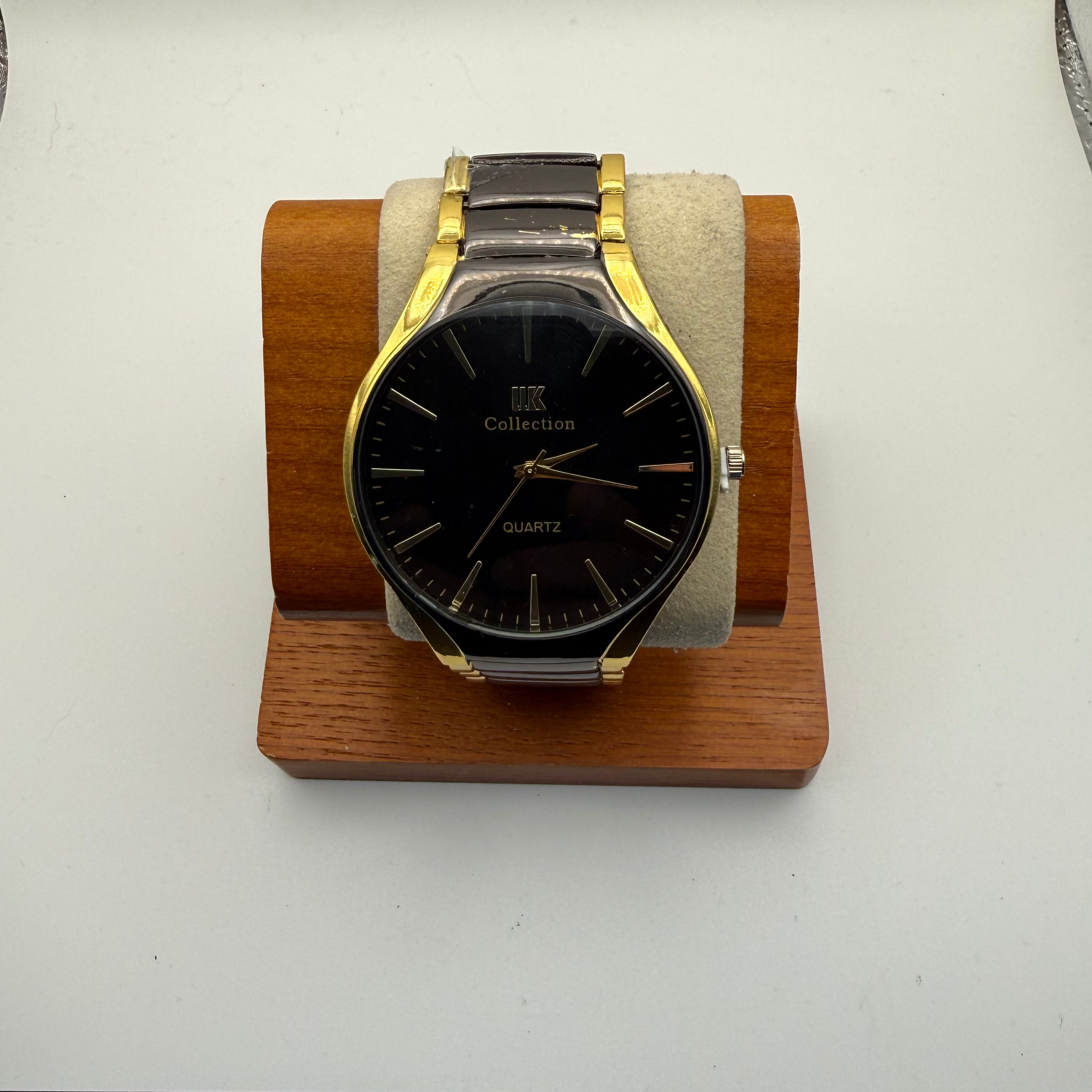 IK Collection Oversize Gents Fashion Watch 45.5mm Black Dial Two-Tone Bracelet- £24.99