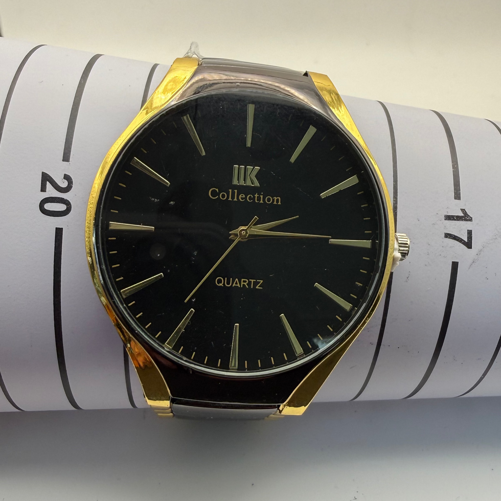 IK Collection Oversize Gents Fashion Watch 45.5mm Black Dial Two-Tone Bracelet- £24.99