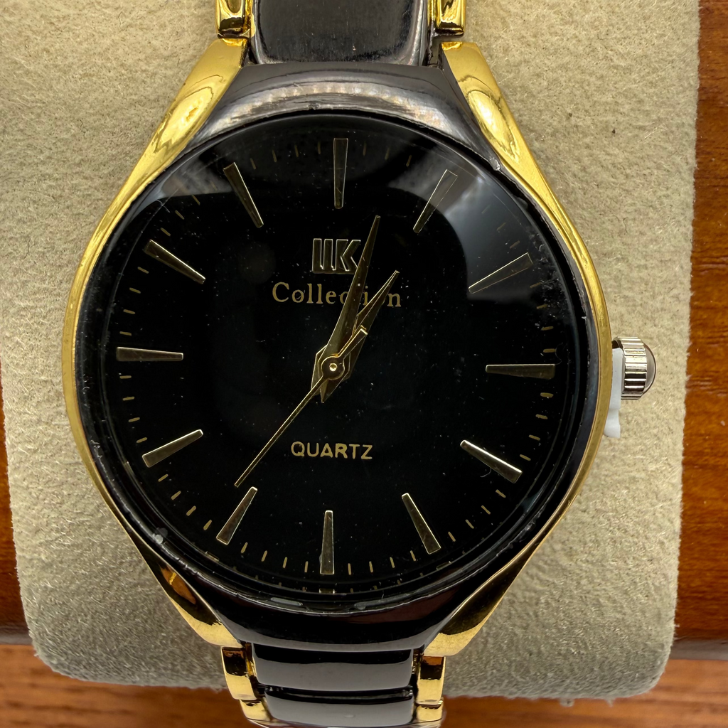 IK Collection Ladies Black & Gold Bracelet Watch – New in Box- £19.99