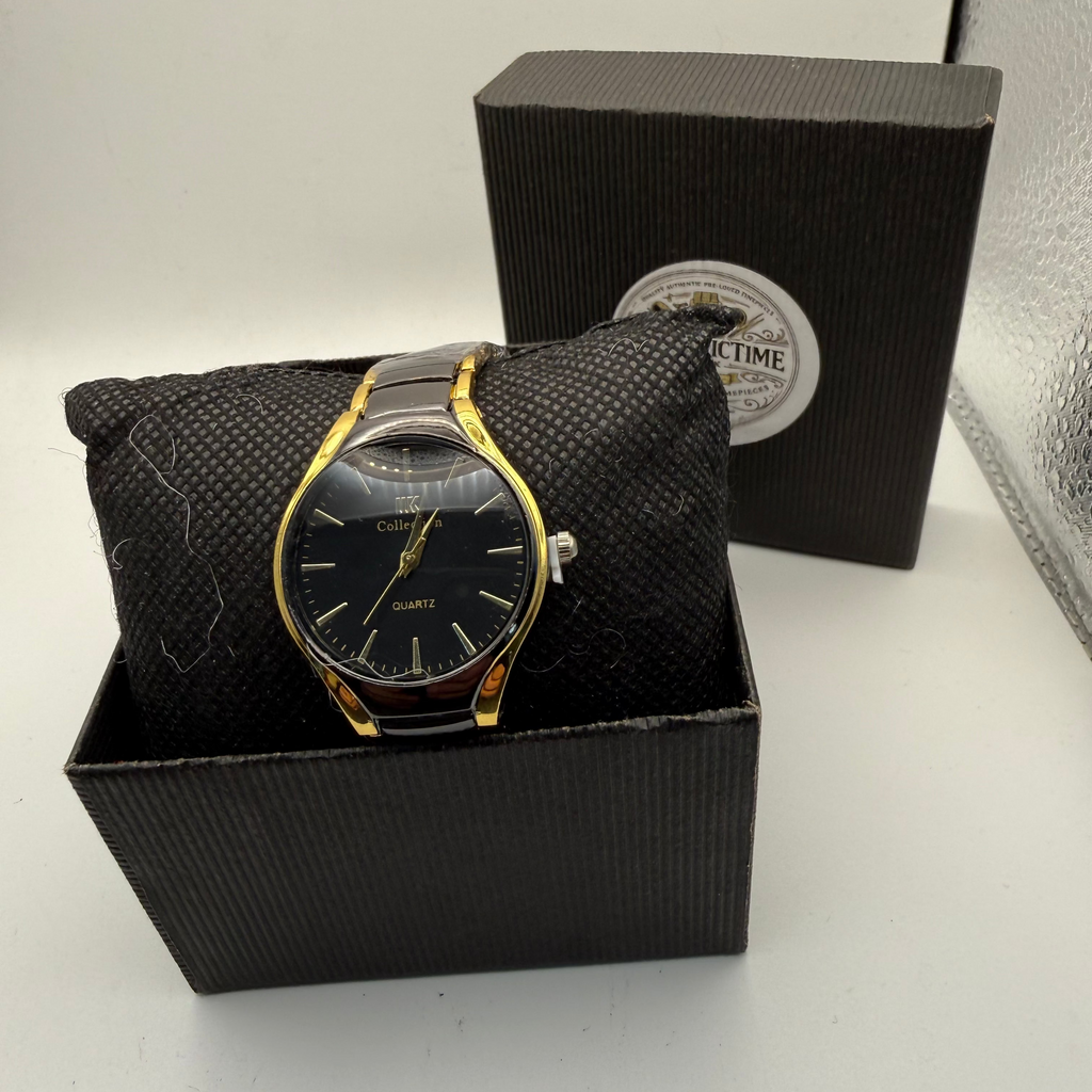 IK Collection Ladies Black & Gold Bracelet Watch – New in Box- £19.99