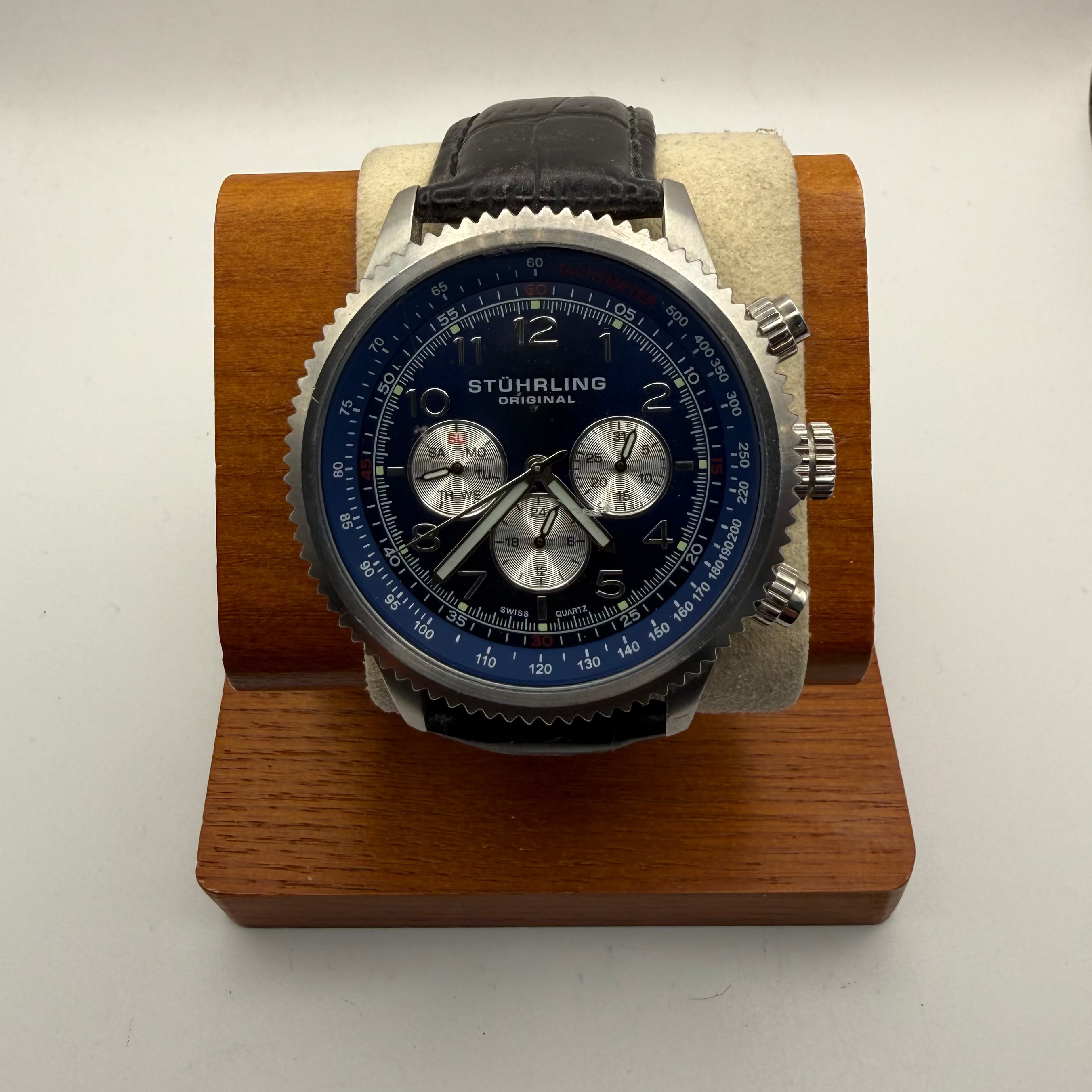 Stührling Original Chronograph Quartz – Blue Dial – Full Set- £79.99