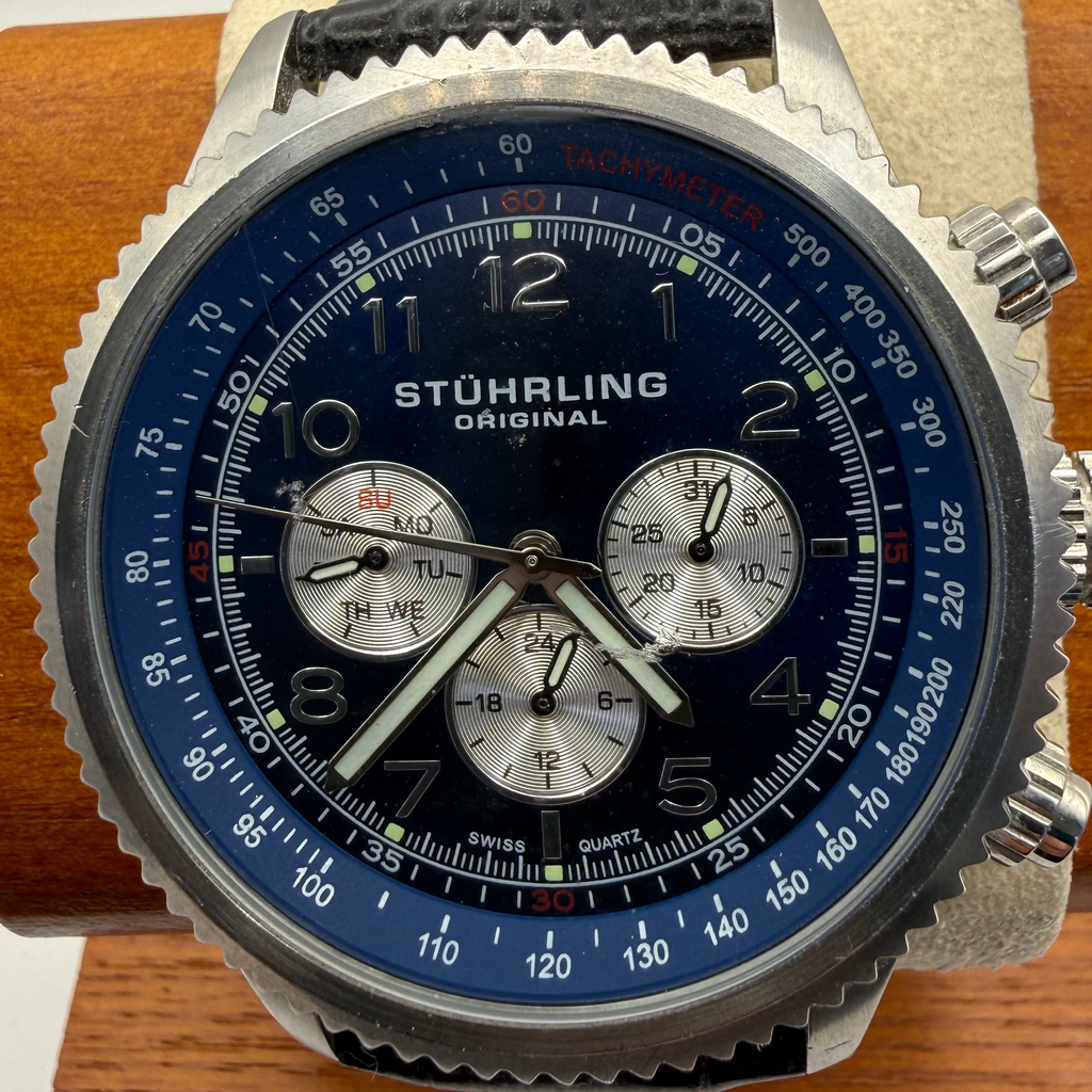 Stührling Original Chronograph Quartz – Blue Dial – Full Set- £79.99