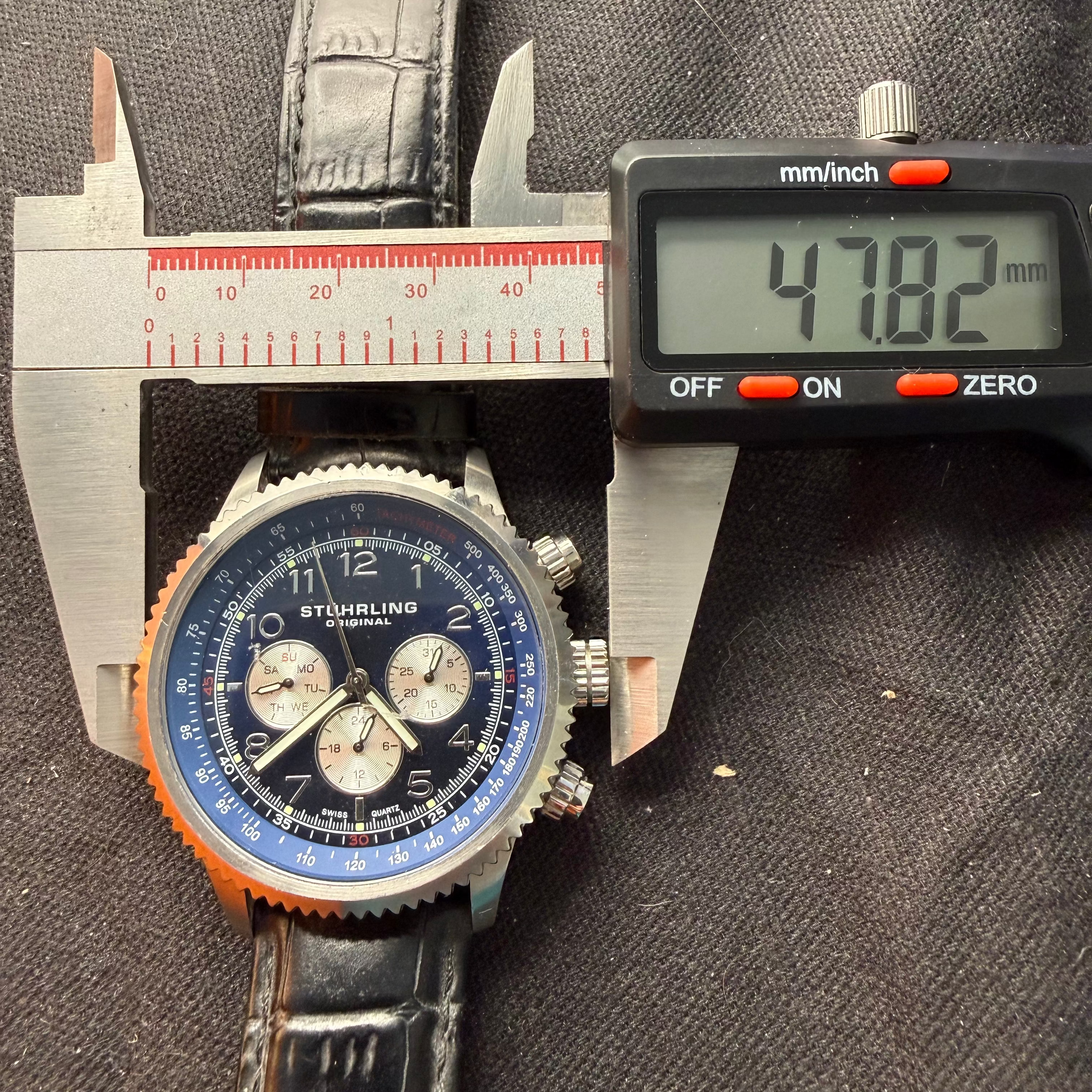 Stührling Original Chronograph Quartz – Blue Dial – Full Set- £79.99