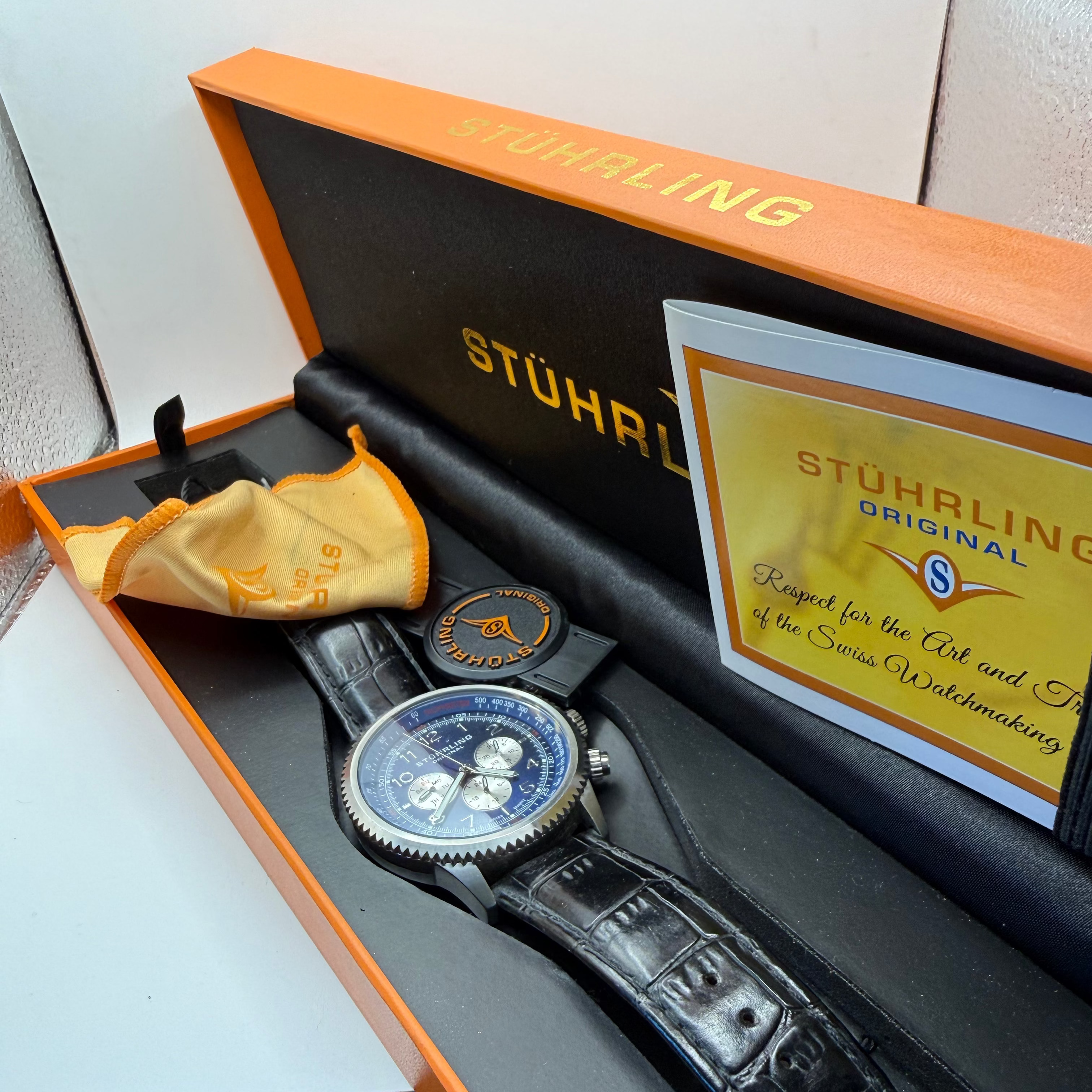 Stührling Original Chronograph Quartz – Blue Dial – Full Set- £79.99