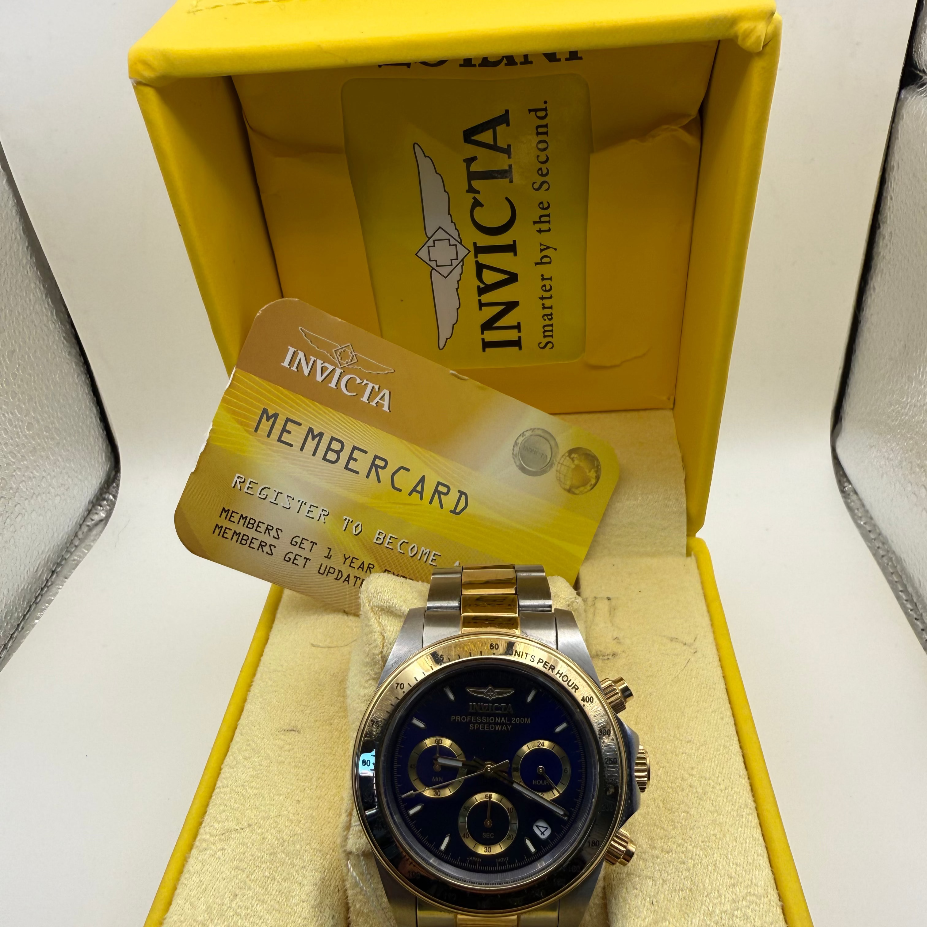 Invicta Speedway Professional 200M Chronograph 3644 Blue Dial Two Tone Full Set- £109.99