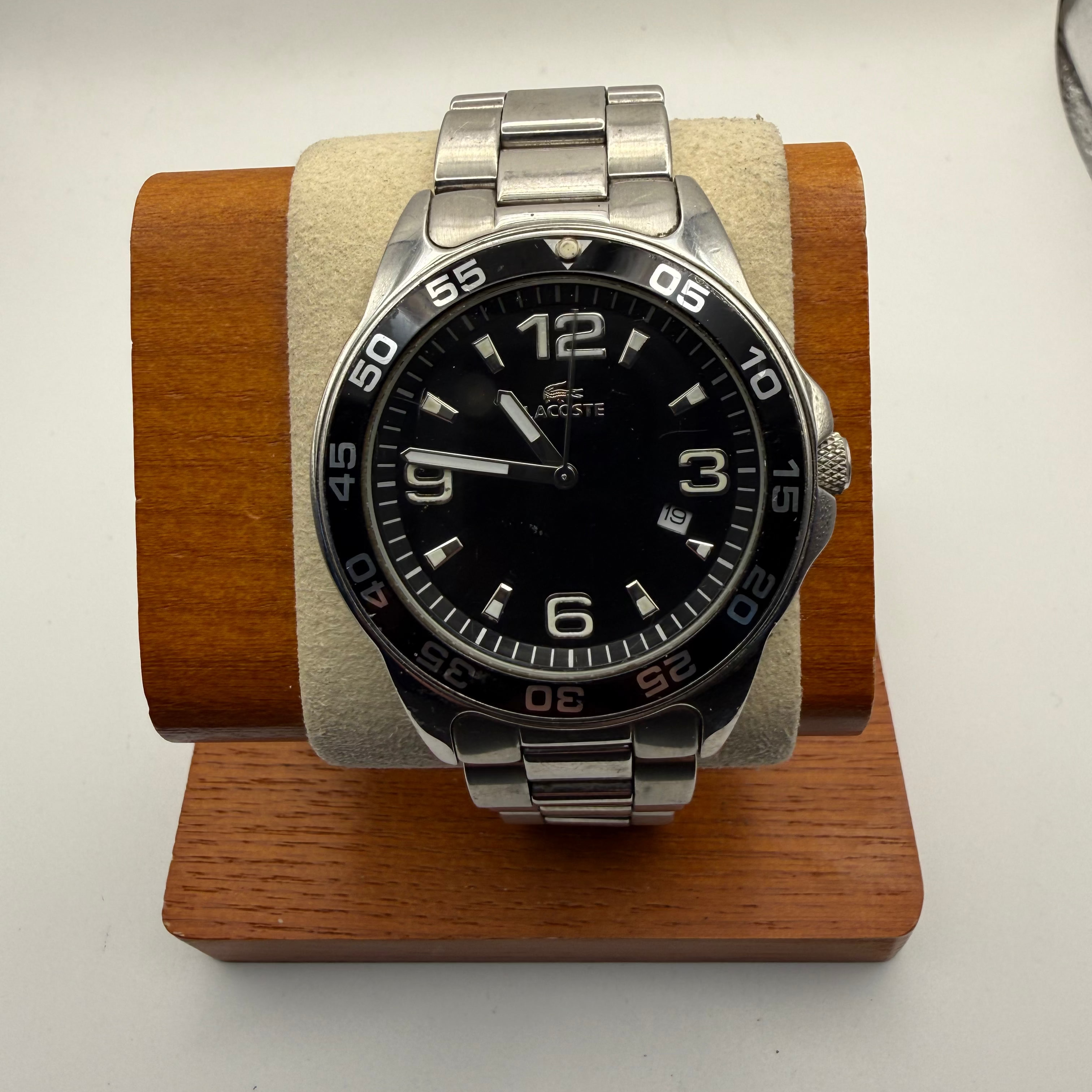 Lacoste Stainless Steel Black Dial Watch – Pre-Loved Excellent Condition- £49.99