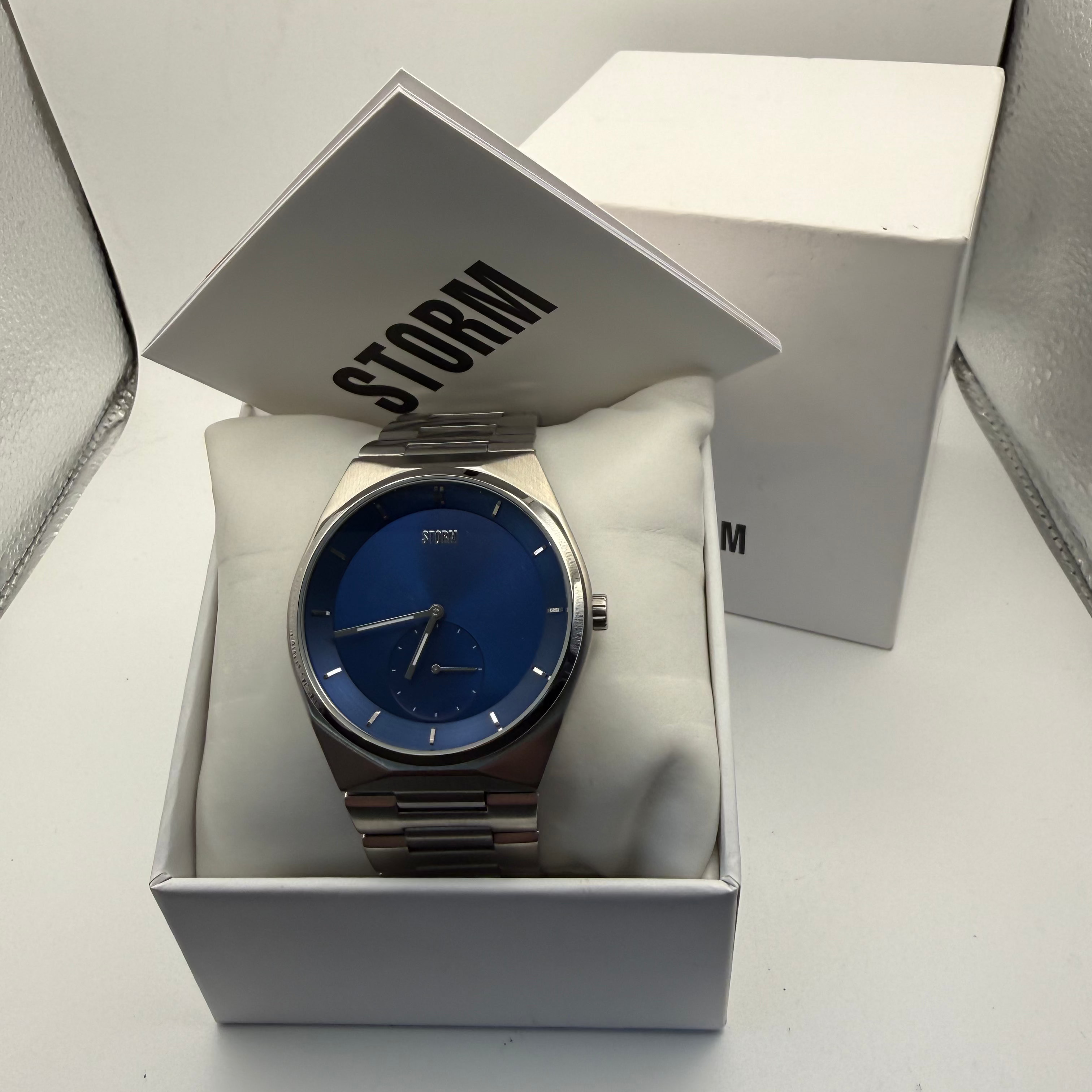 STORM London Blue Dial Stainless Steel Watch – Full Set- £64.99