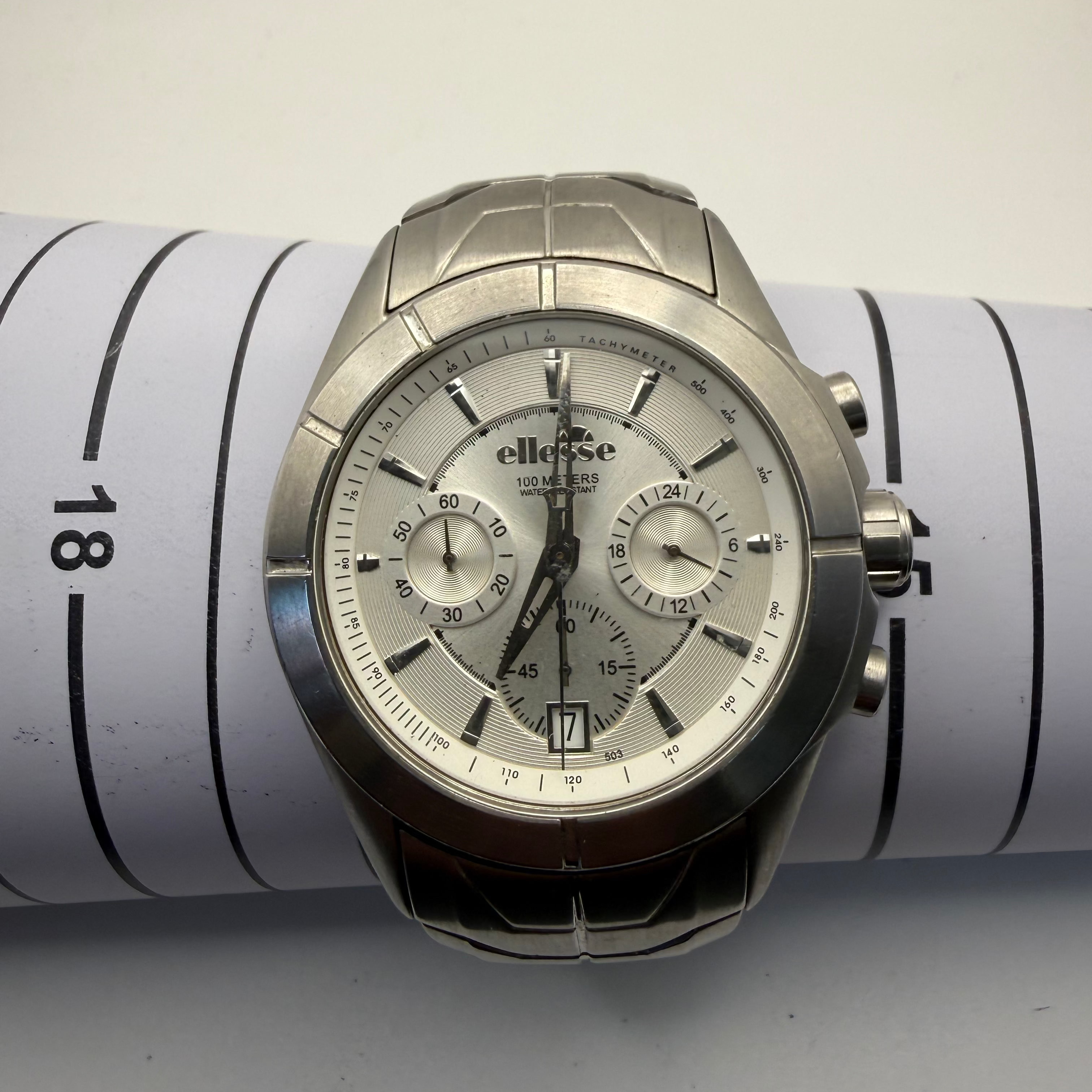 Ellesse Chronograph Stainless Steel Watch – 100M – Sport Luxury Look- £49.99