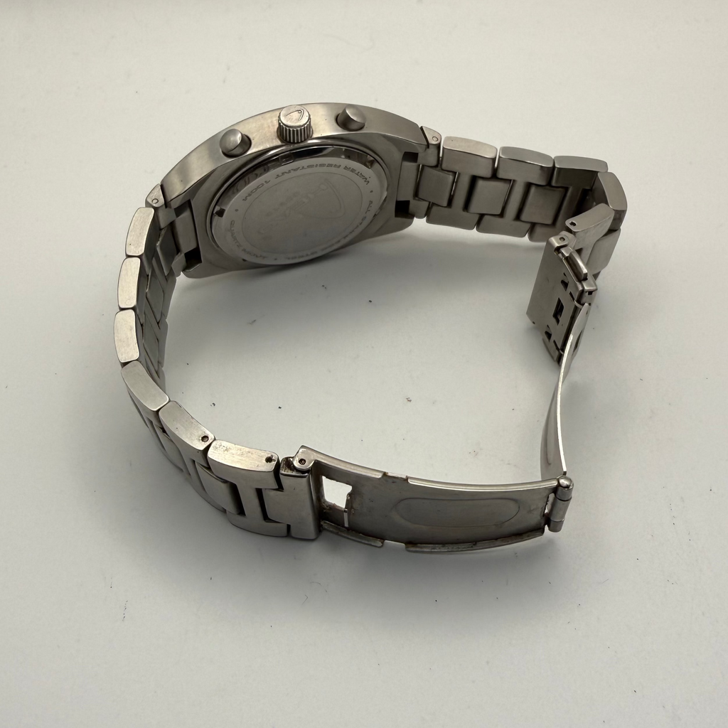 HEAD mChronograph Watch 100M Stainless Steel Silver Dial Datey Mens Watch- £49.99