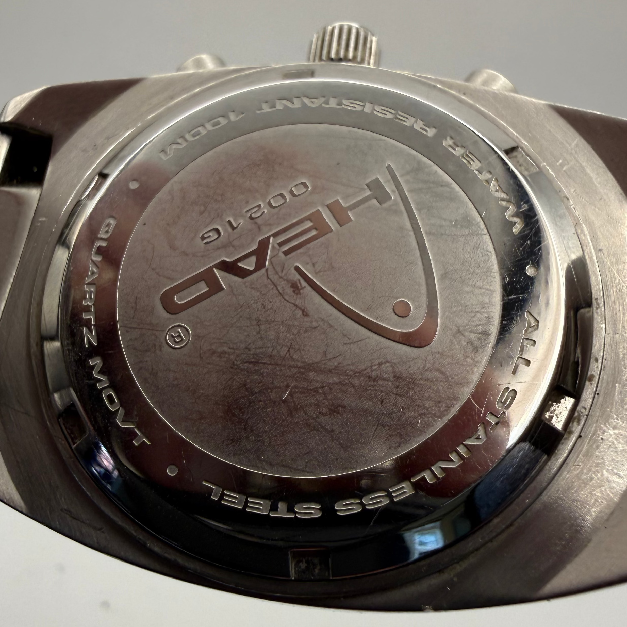 HEAD mChronograph Watch 100M Stainless Steel Silver Dial Datey Mens Watch- £49.99
