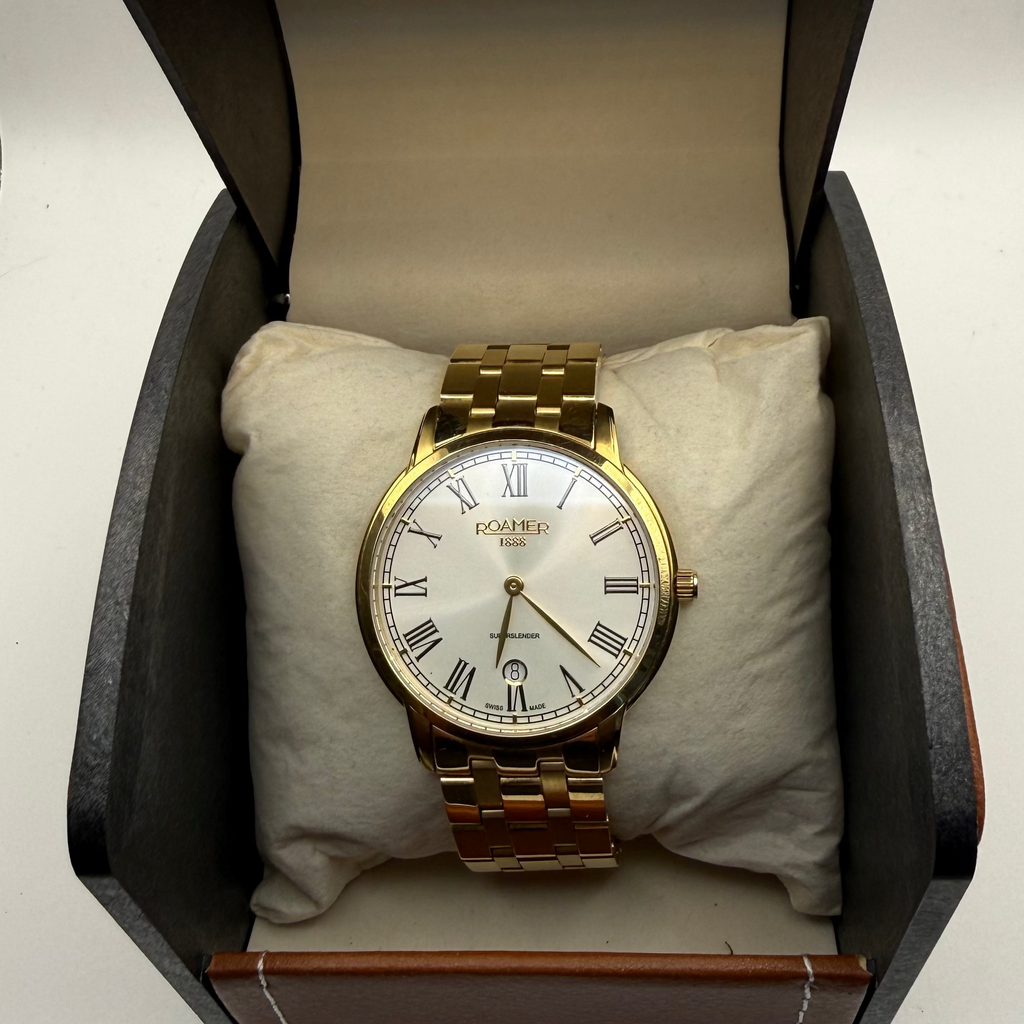 Roamer 1888 Superslender Gold Tone Swiss Dress Watch- £149.99