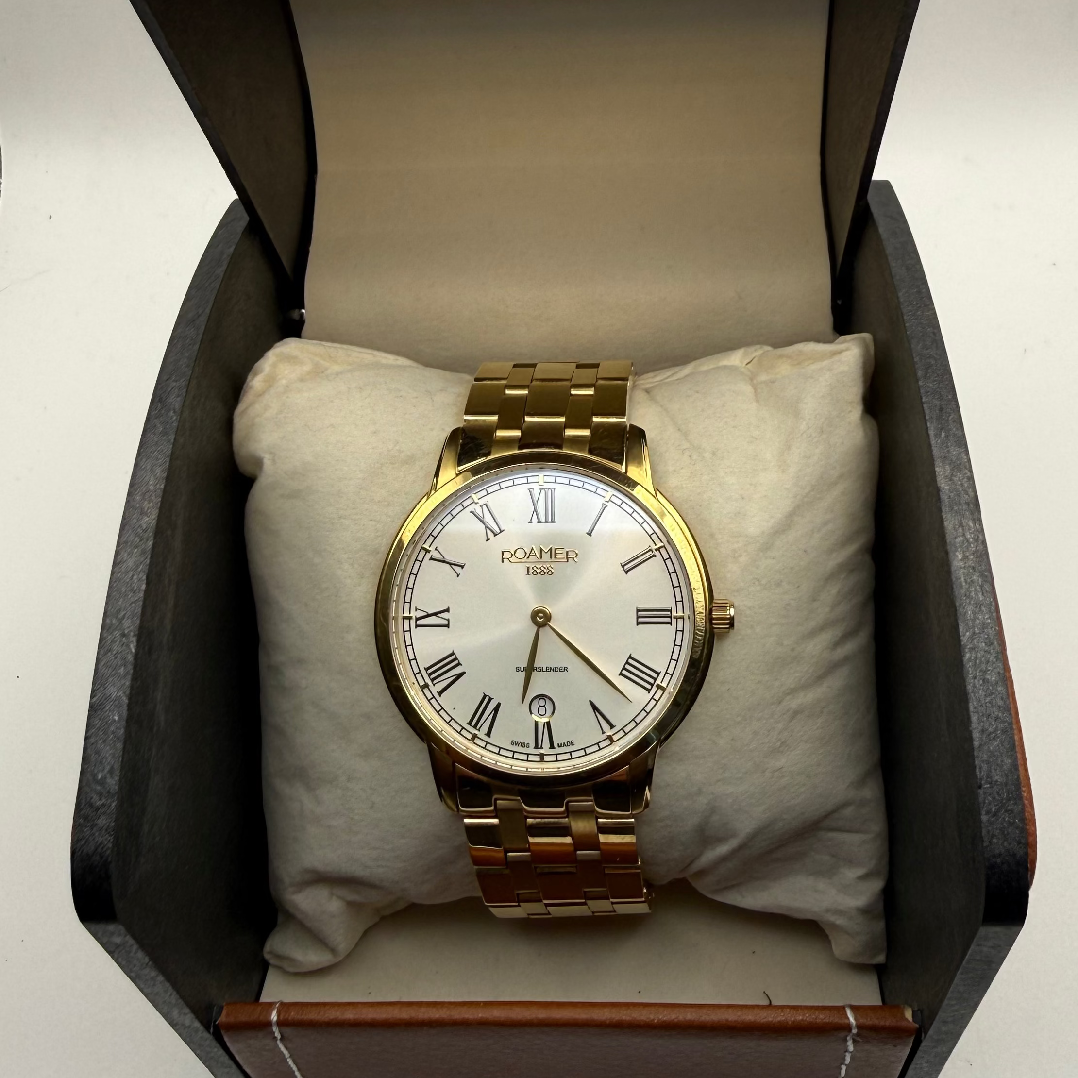 Roamer 1888 Superslender Gold Tone Swiss Dress Watch- £149.99